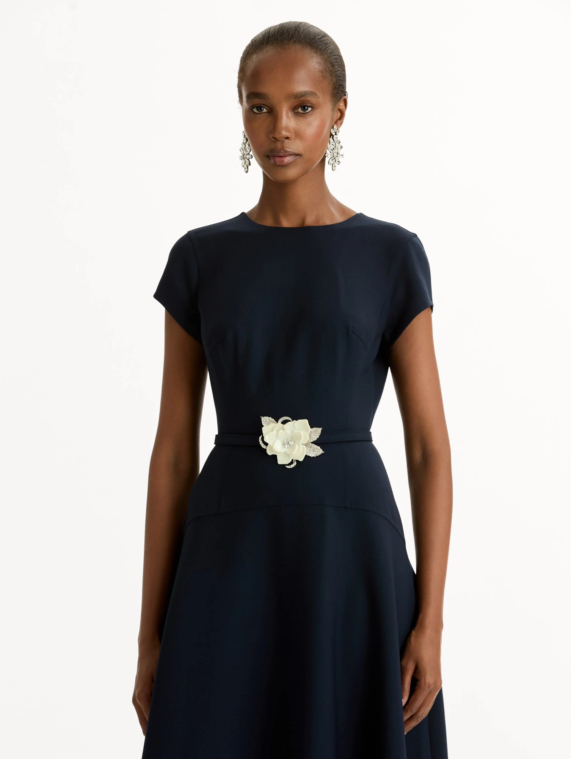 Floral Belt Short Sleeve Dress - Image 5