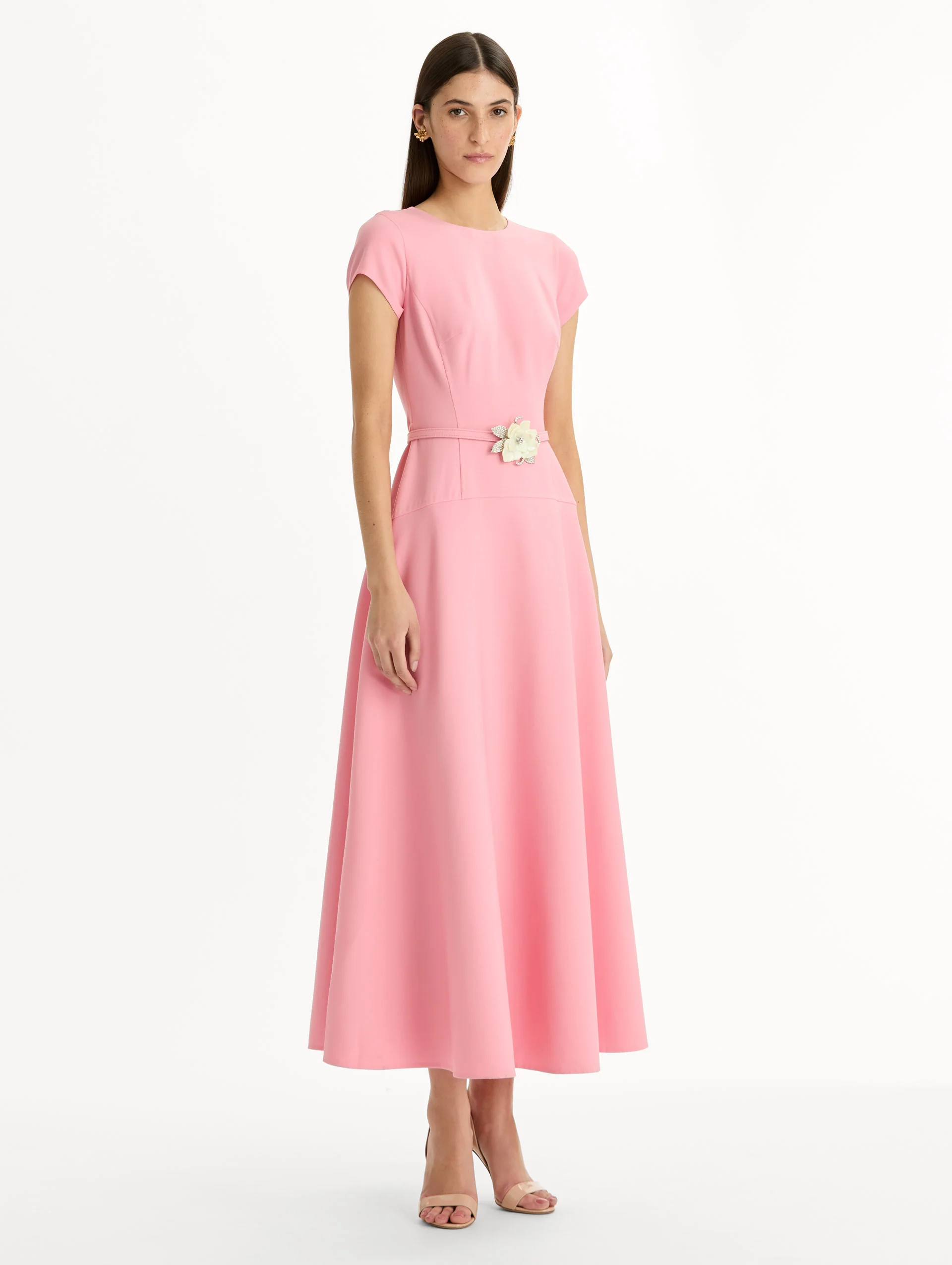 Floral Belt Short Sleeve Dress - Image 4
