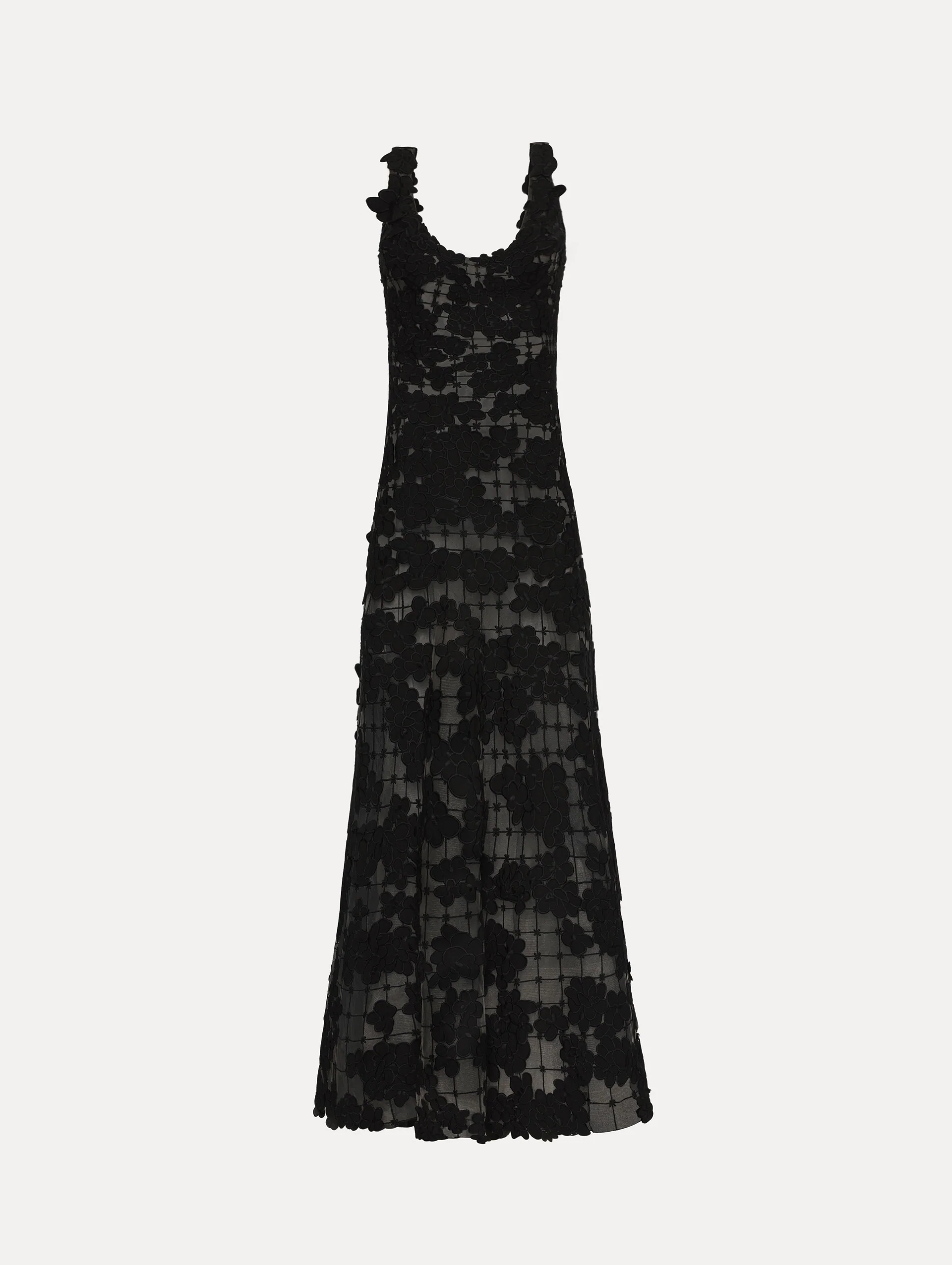 Floral Cutout Threadwork Gown