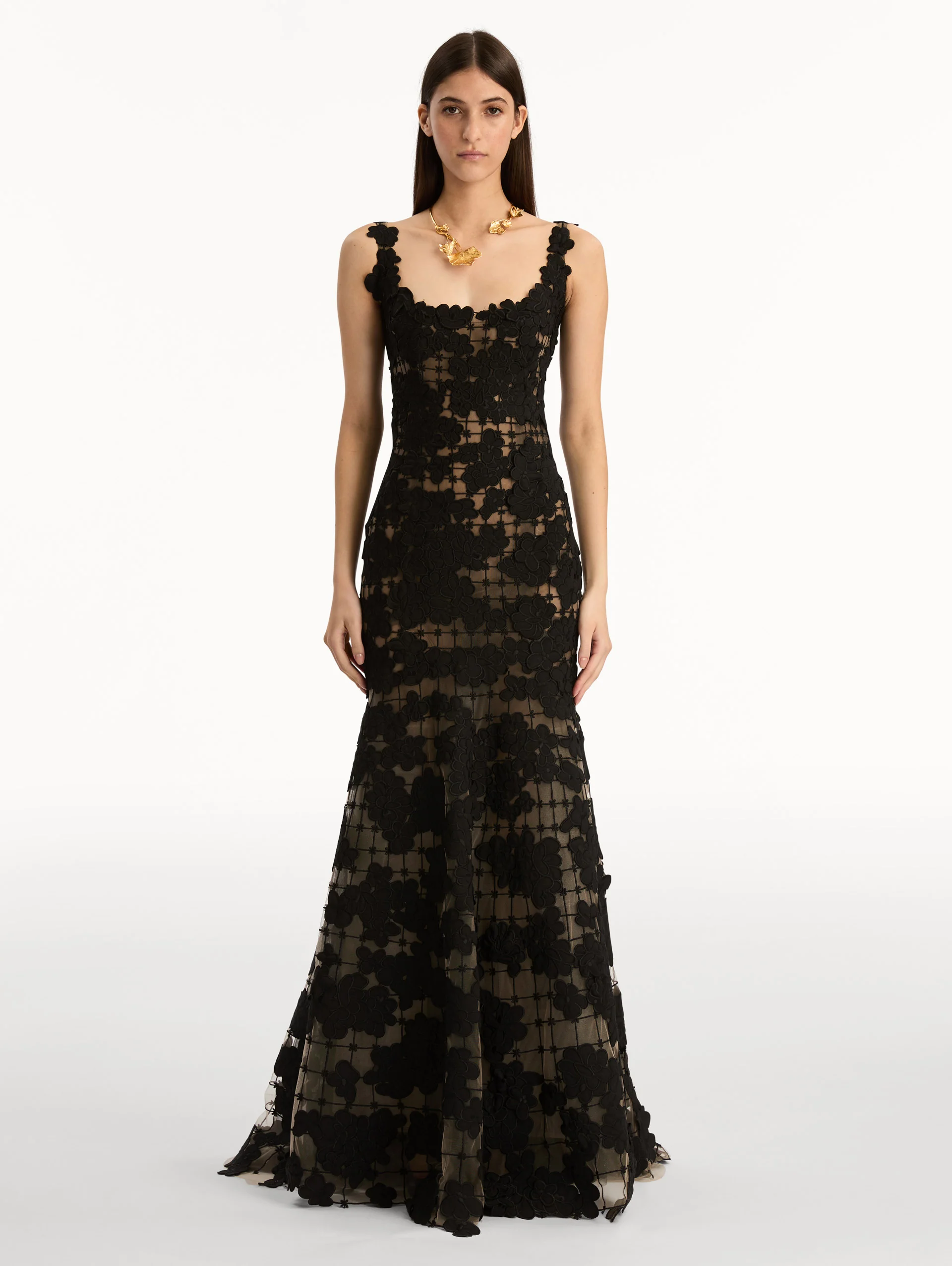 Floral Cutout Threadwork Gown - Image 2