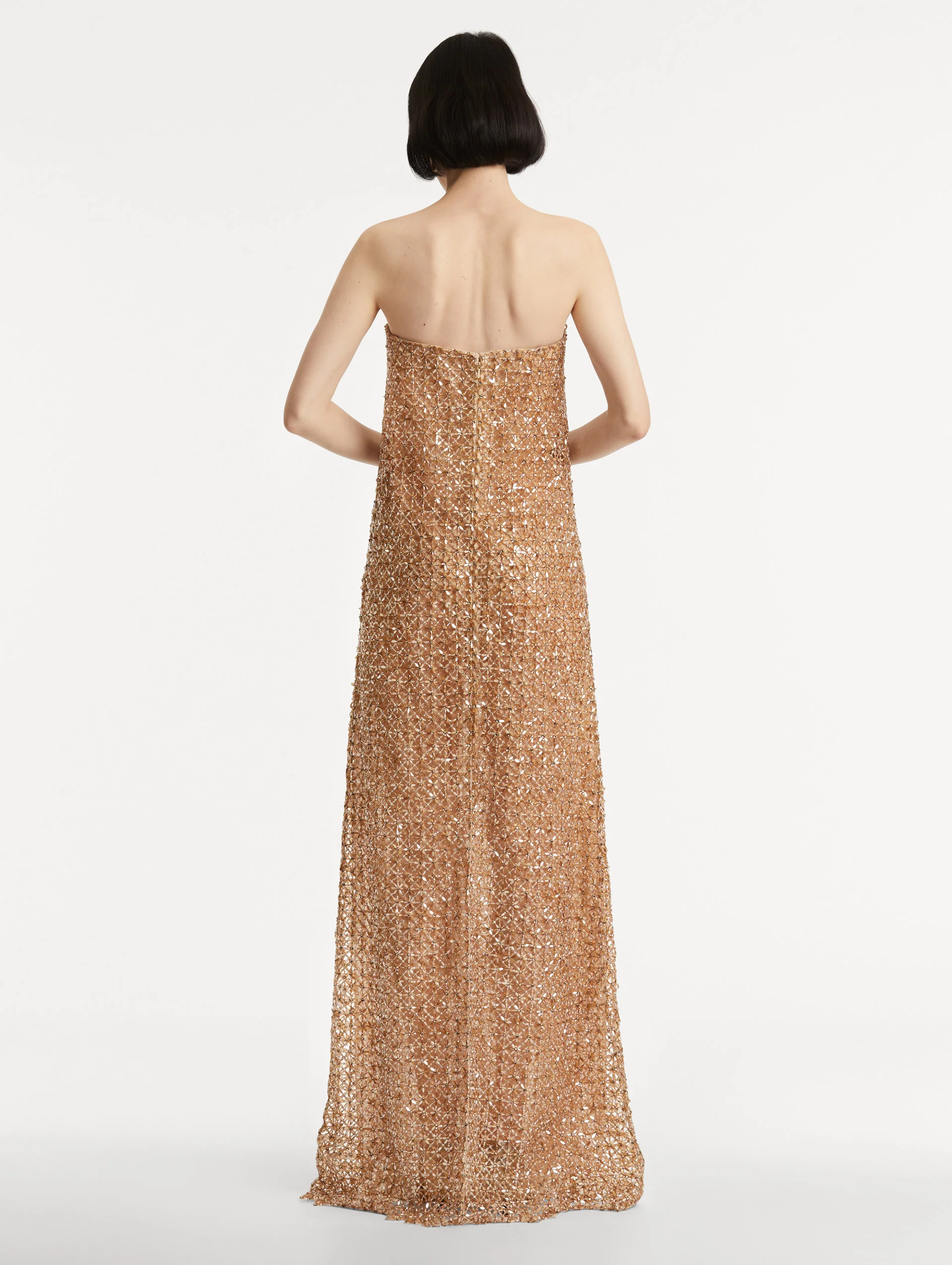 Floral Grid Embroidered Gown - Image 3