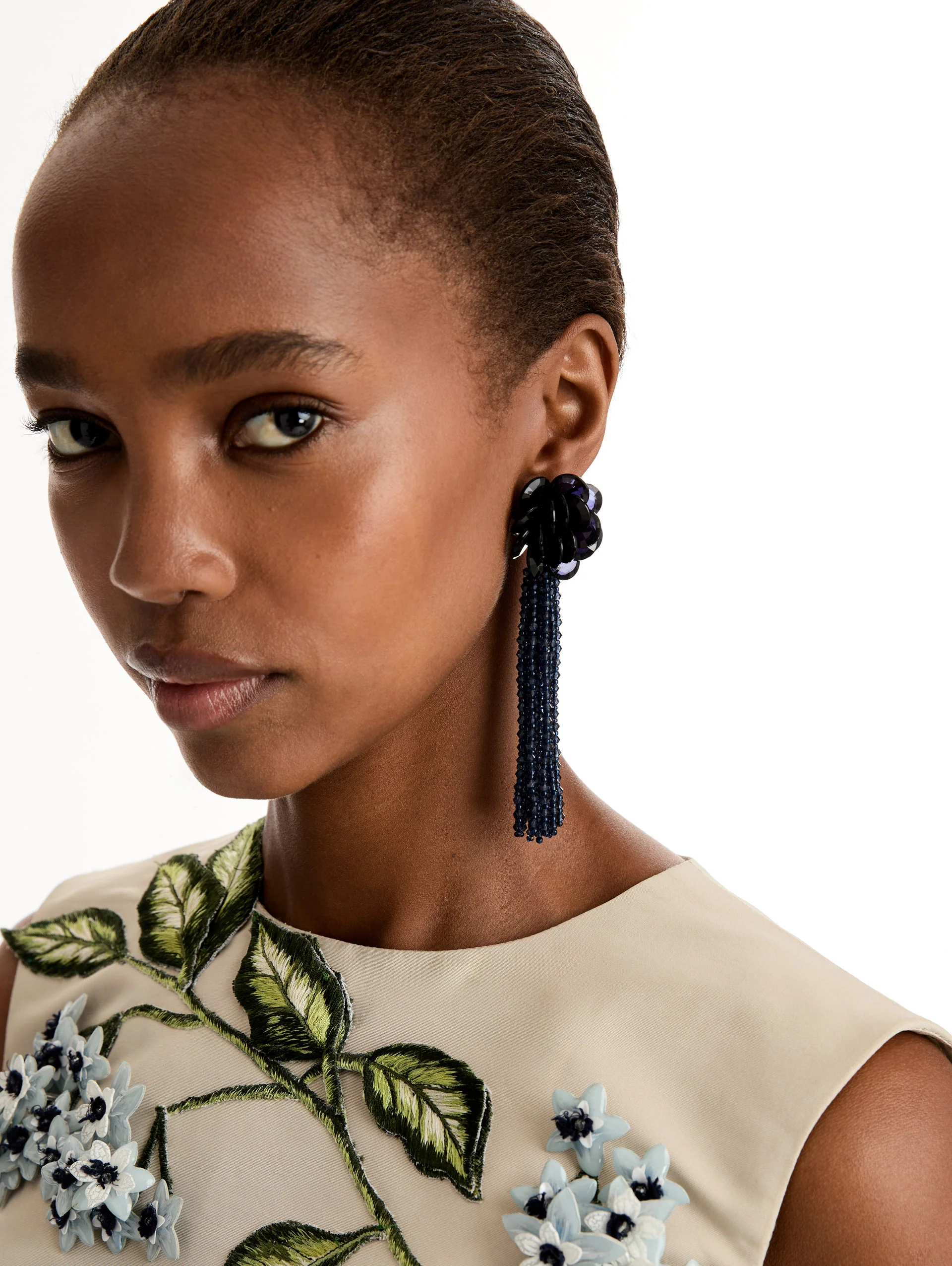 Flower Chanelier Clip-On Earrings - Image 2