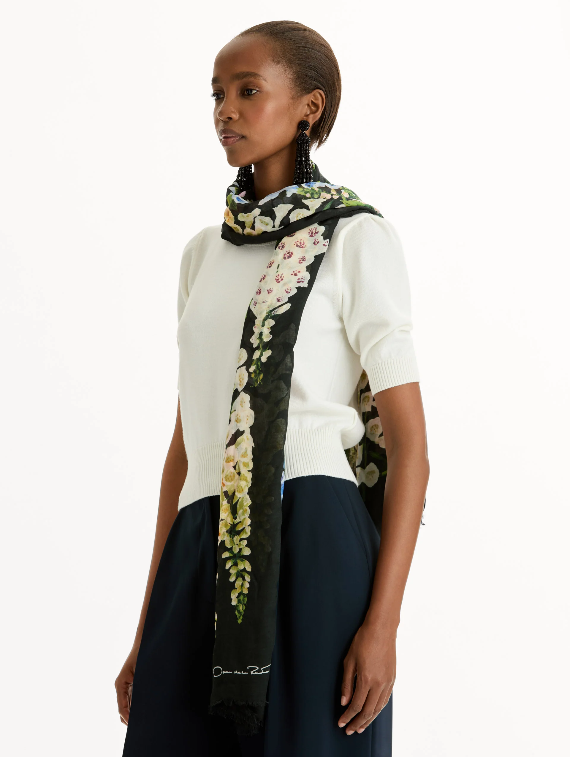 Foxglove Cashmere-Blend Scarf - Image 4