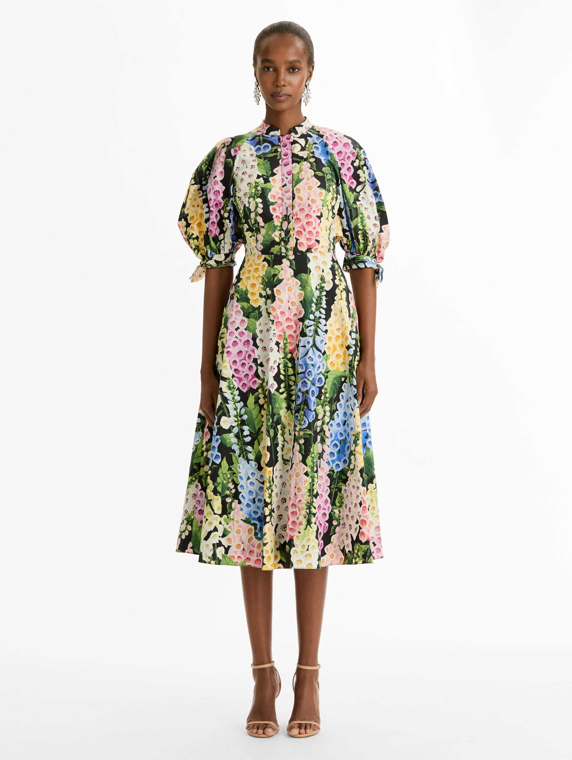 Foxglove Cotton Poplin Puff Sleeve Dress - Image 2