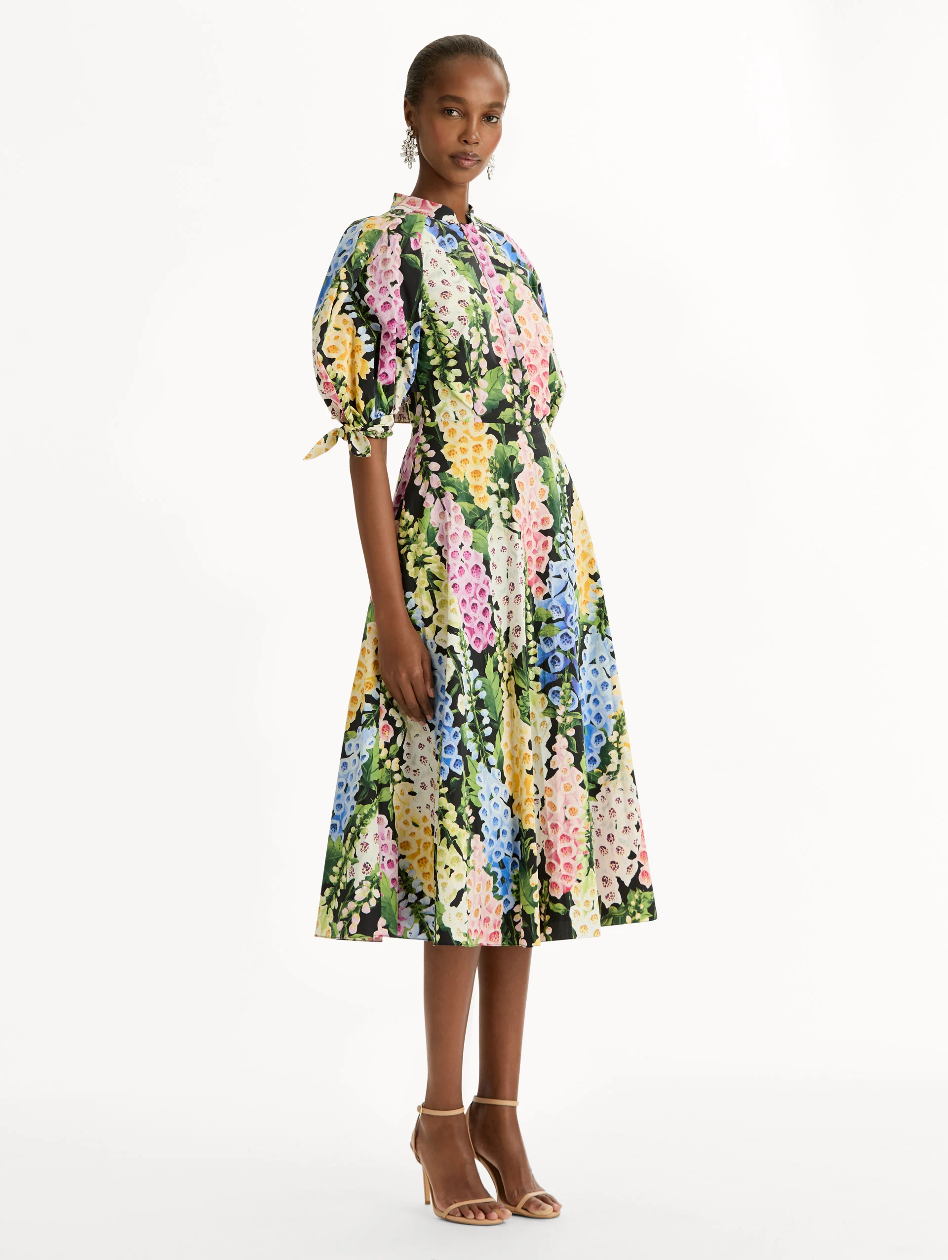 Foxglove Cotton Poplin Puff Sleeve Dress - Image 4