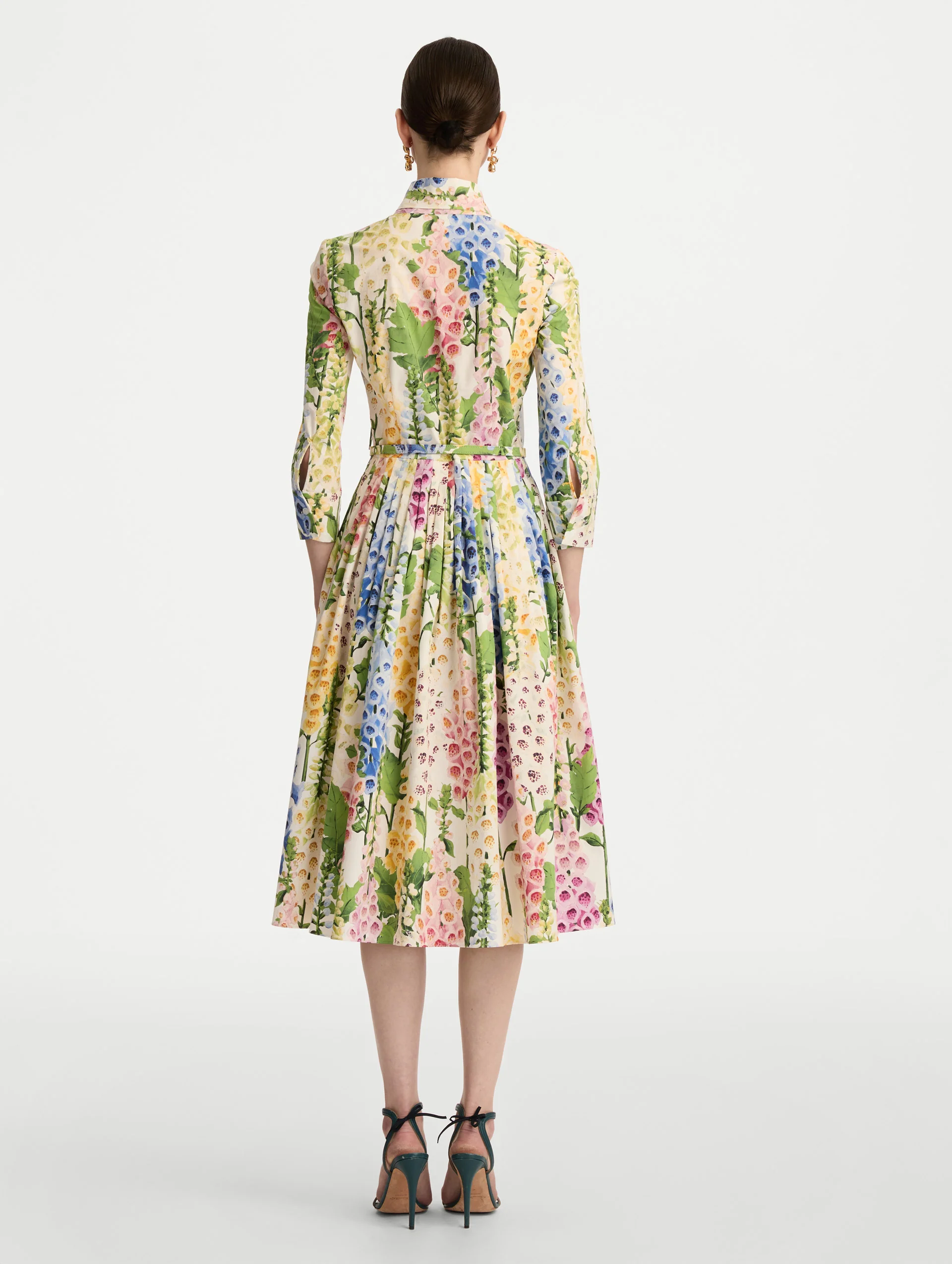 Foxglove Cotton Poplin Tie-Neck Dress - Image 3