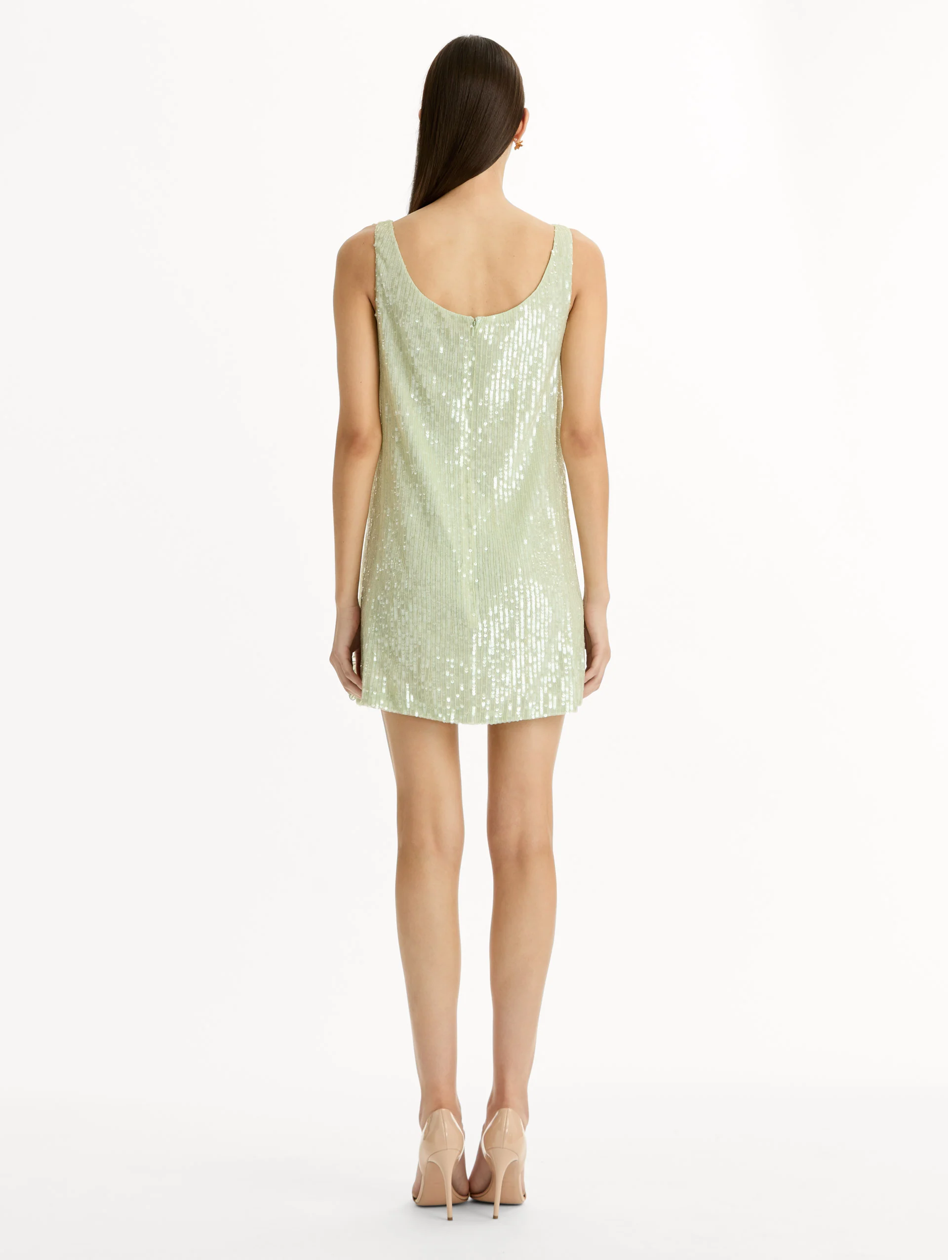 Foxglove Embroidered Sequin Tulle Shift Dress - Image 3