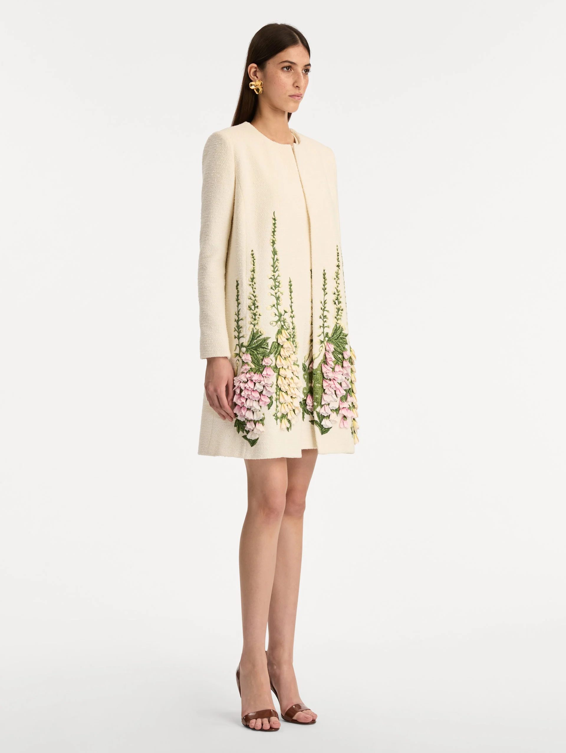 Foxglove Embroidered Tweed Jacket - Image 4