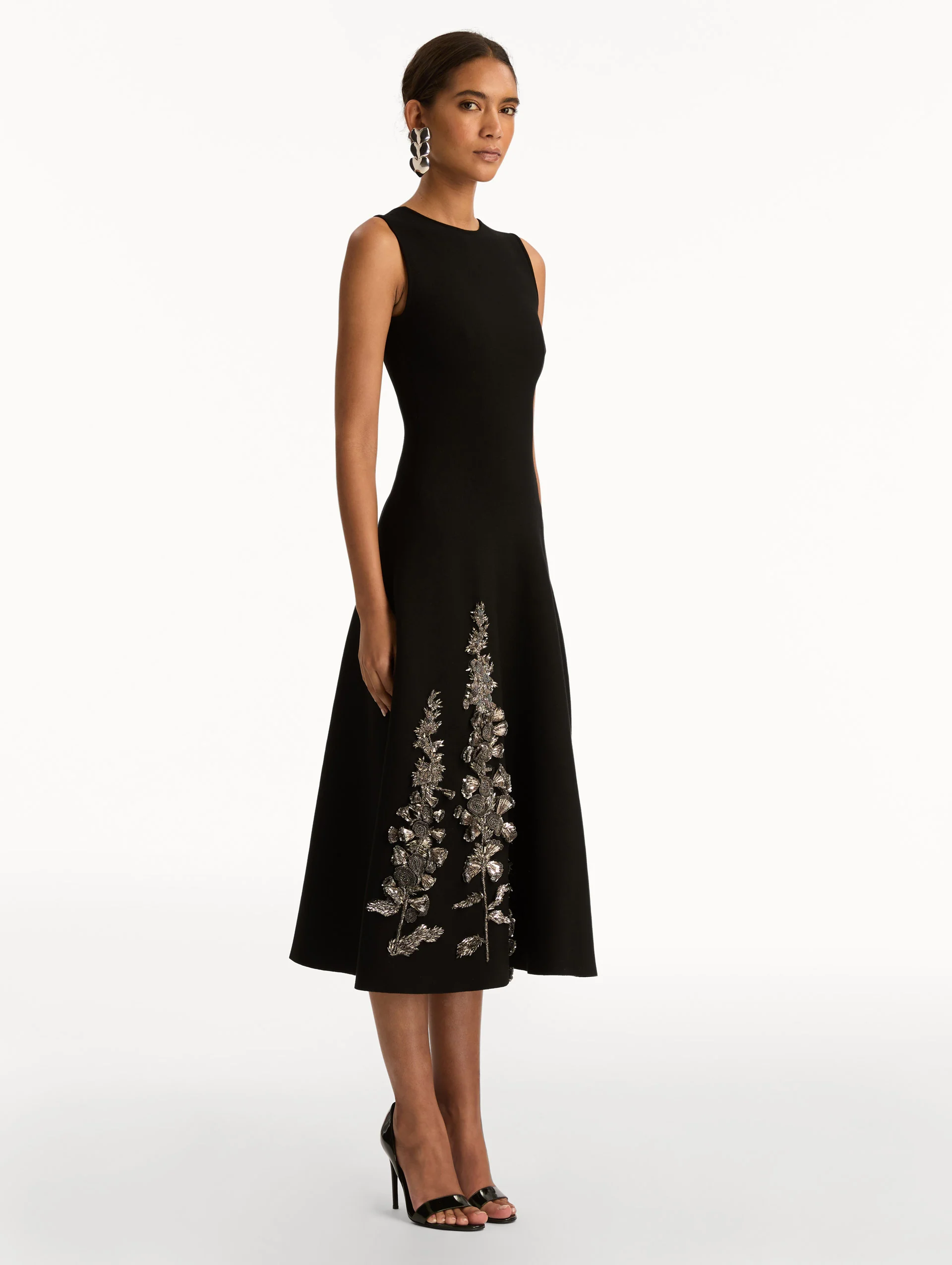 Foxglove Sequin Embroidered Knit Dress - Image 4