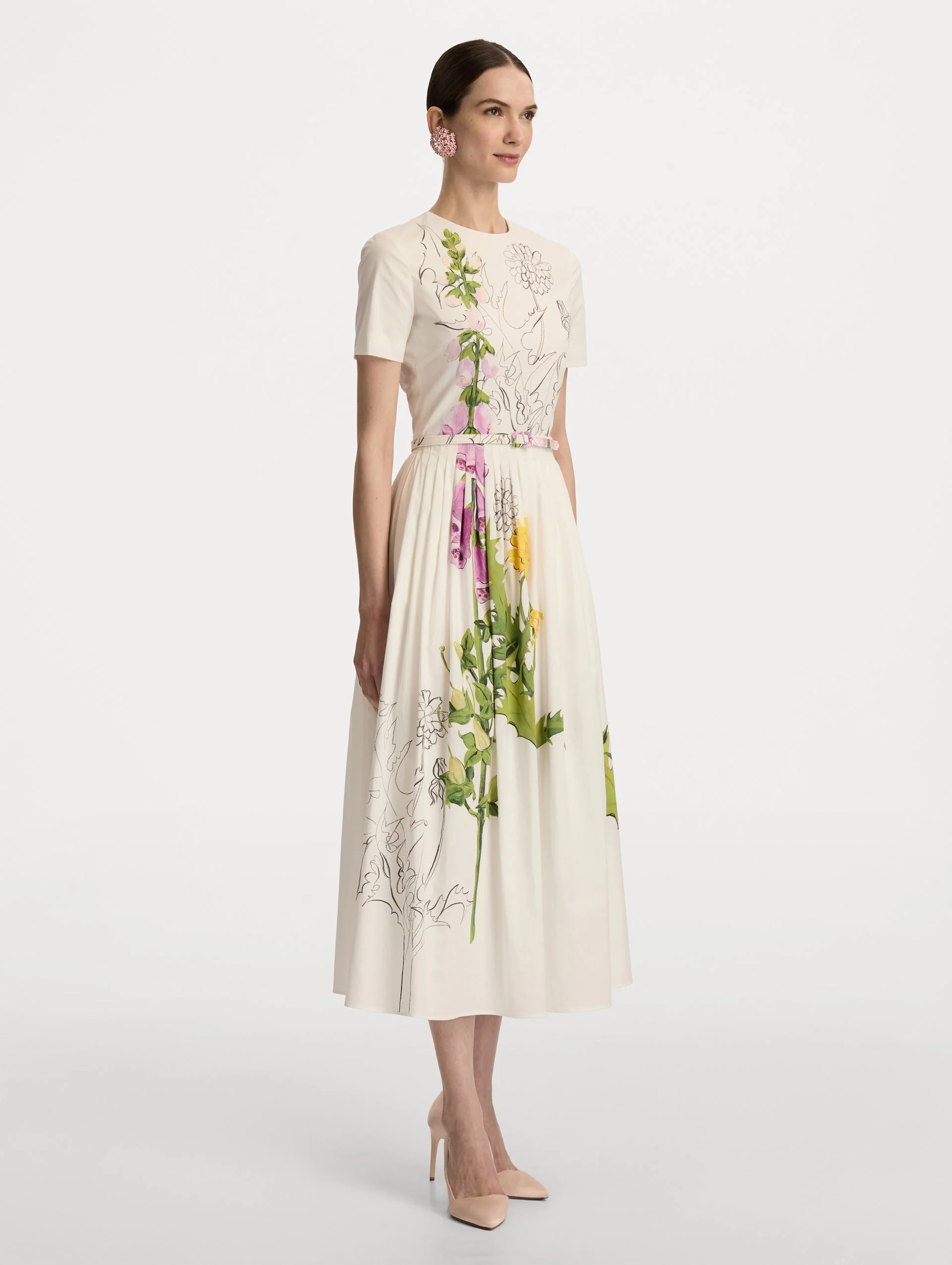 Foxglove Sketch Cotton Poplin Dress - Image 4