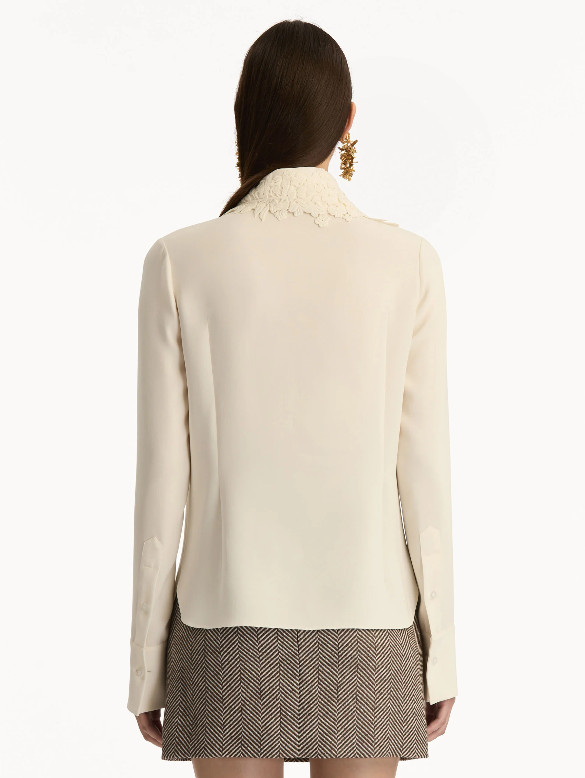Foxglove Tie-Neck Georgette Blouse - Image 4