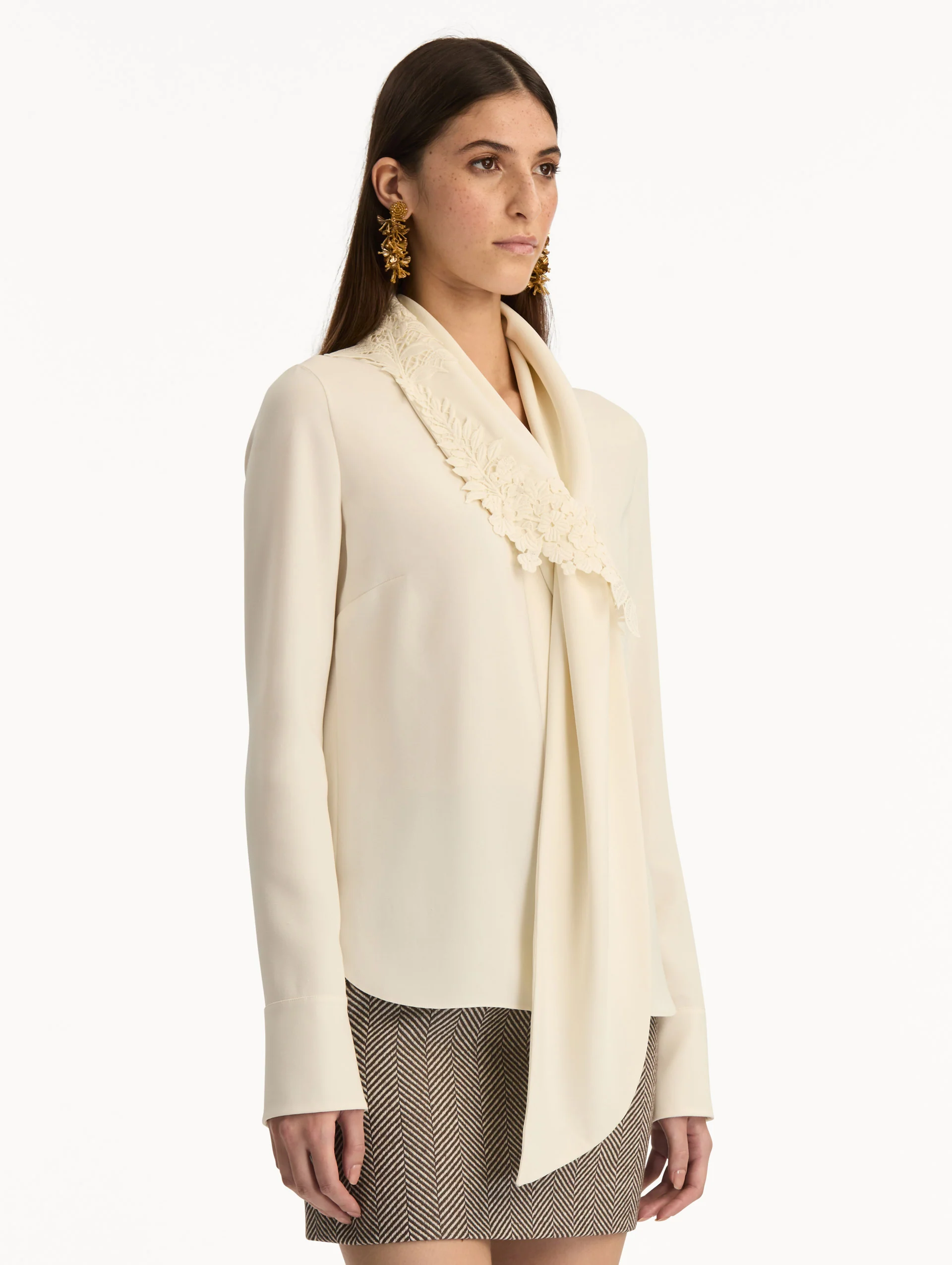 Foxglove Tie-Neck Georgette Blouse - Image 5