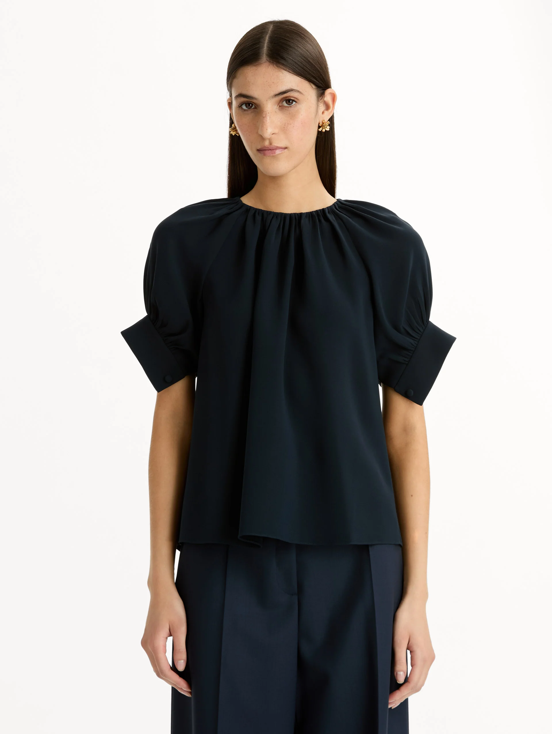 Gathered Silk Georgette Blouse - Image 2
