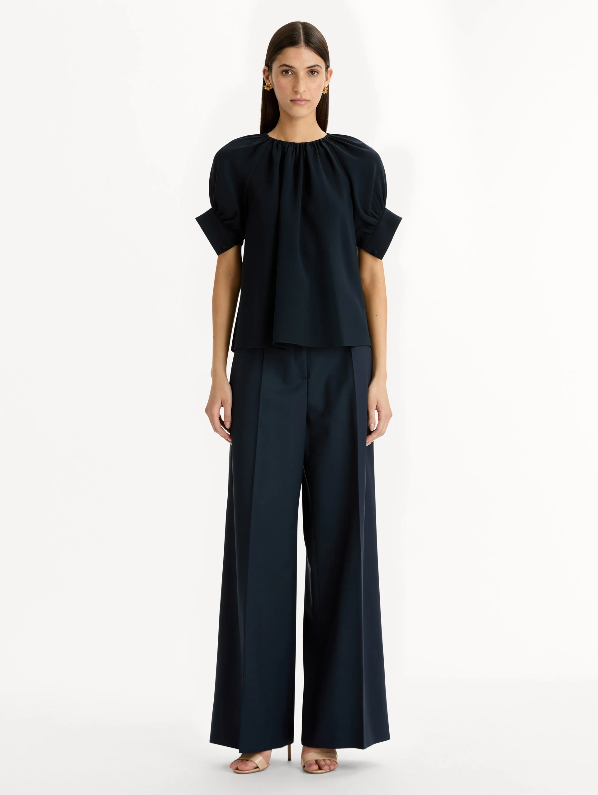 Gathered Silk Georgette Blouse - Image 3