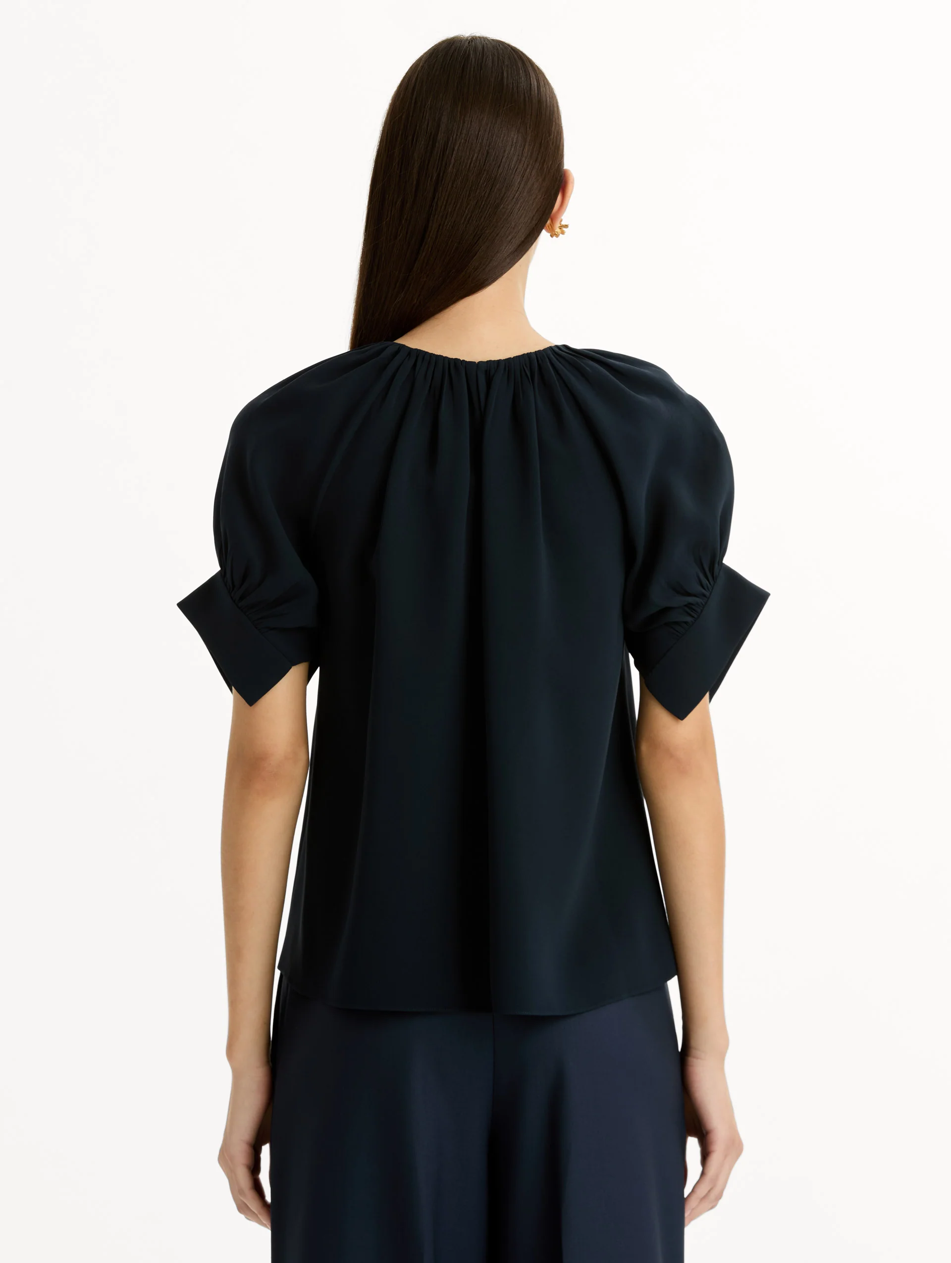 Gathered Silk Georgette Blouse - Image 4