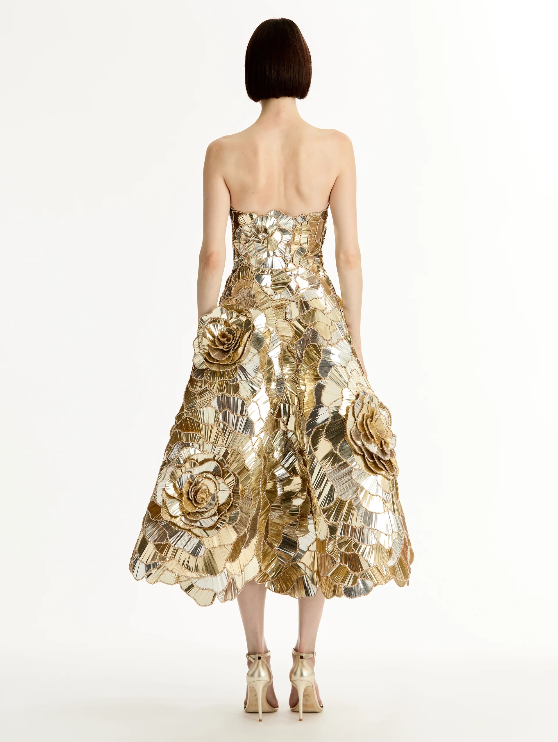 Geometric Sequin Rosette Cocktail Dress - Image 4