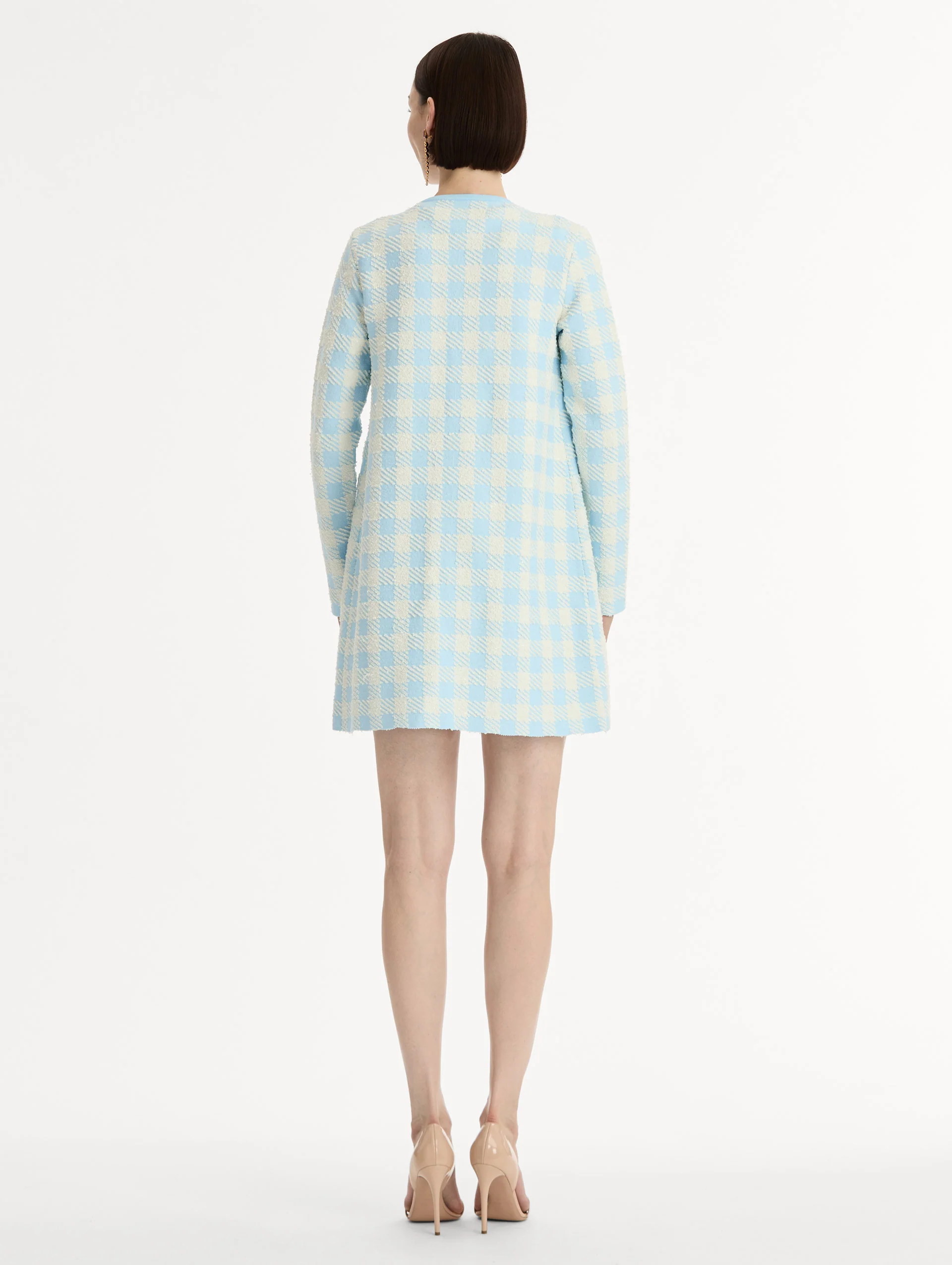 Gingham Coat with Floral Appliqué - Image 3