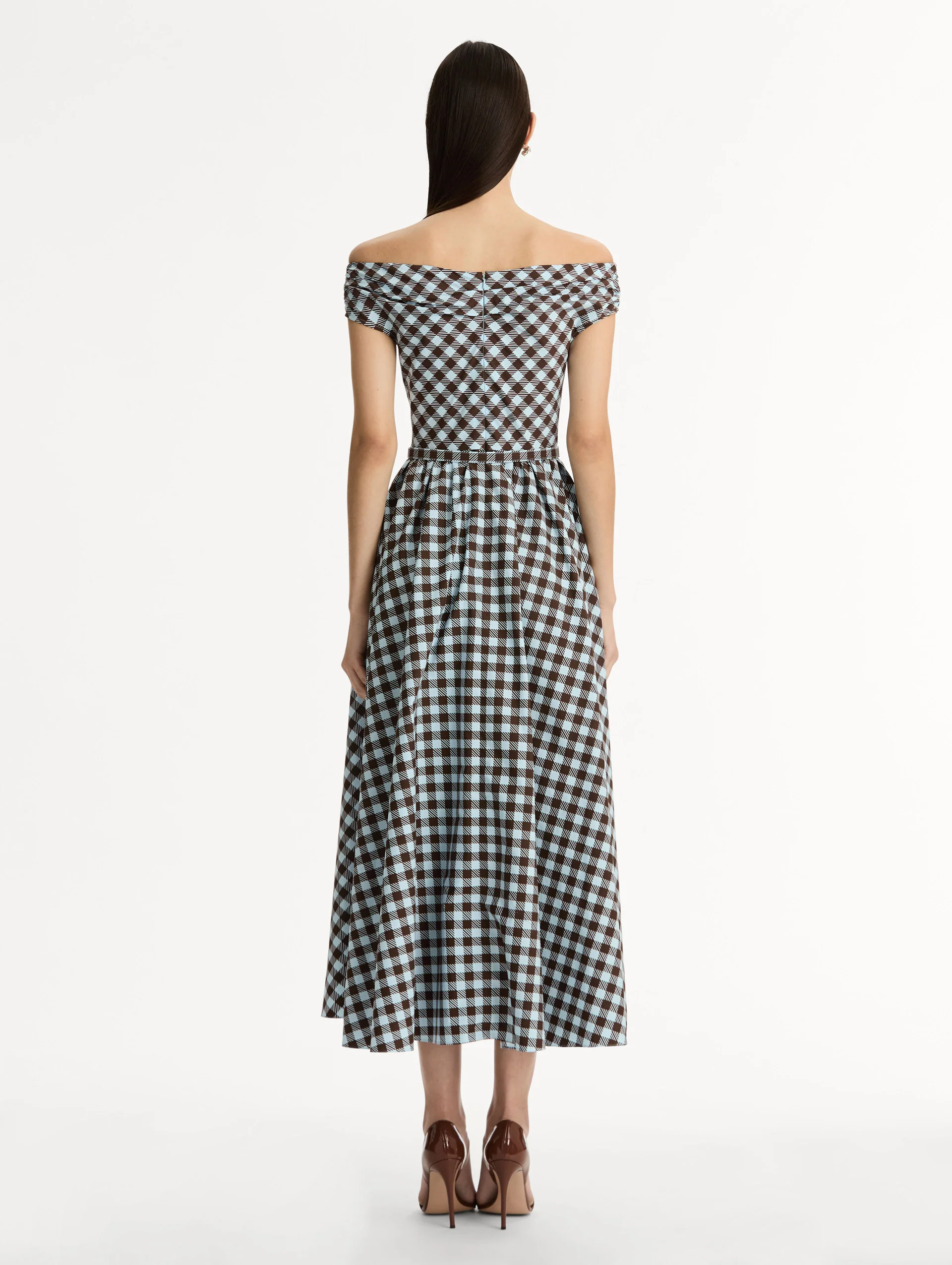 Gingham Cotton Poplin Dress - Image 3