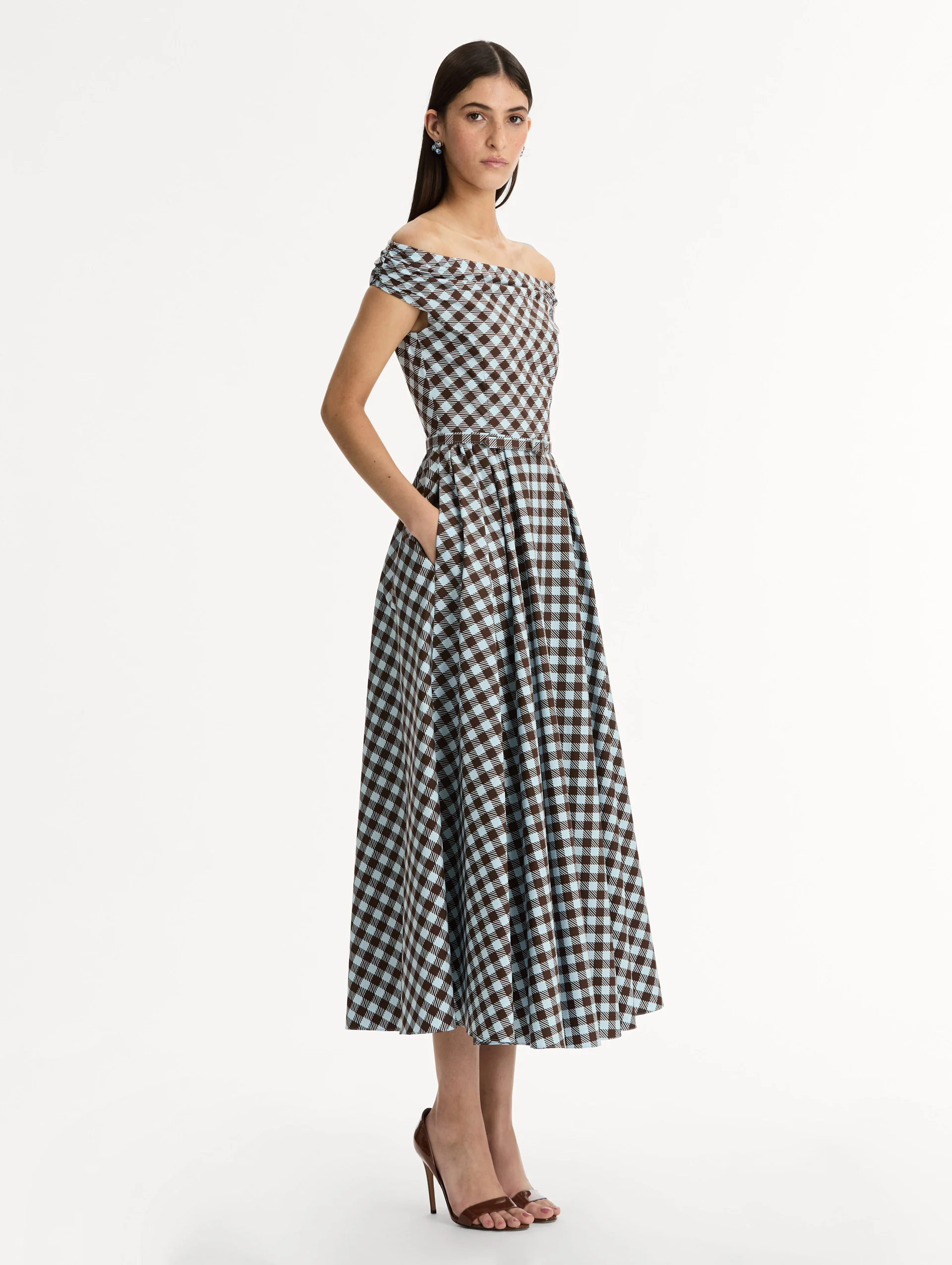 Gingham Cotton Poplin Dress - Image 4