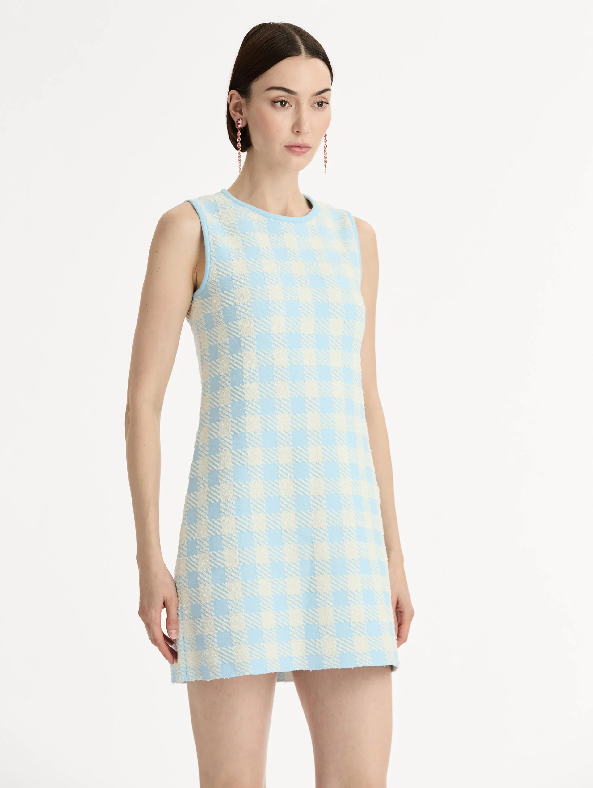 Gingham Jacquard Shift Dress - Image 5
