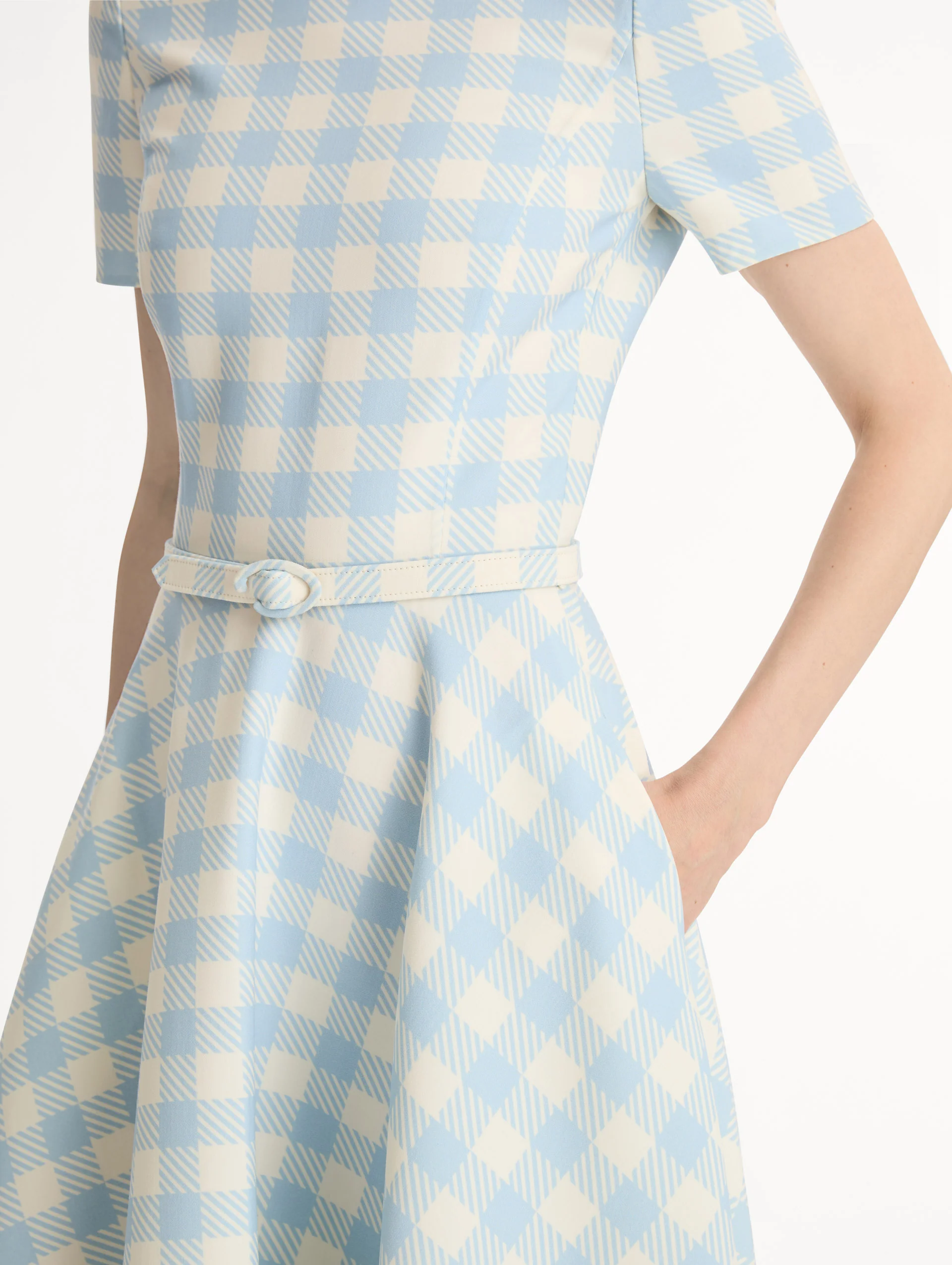 Gingham Wool-Blend Dress - Image 5