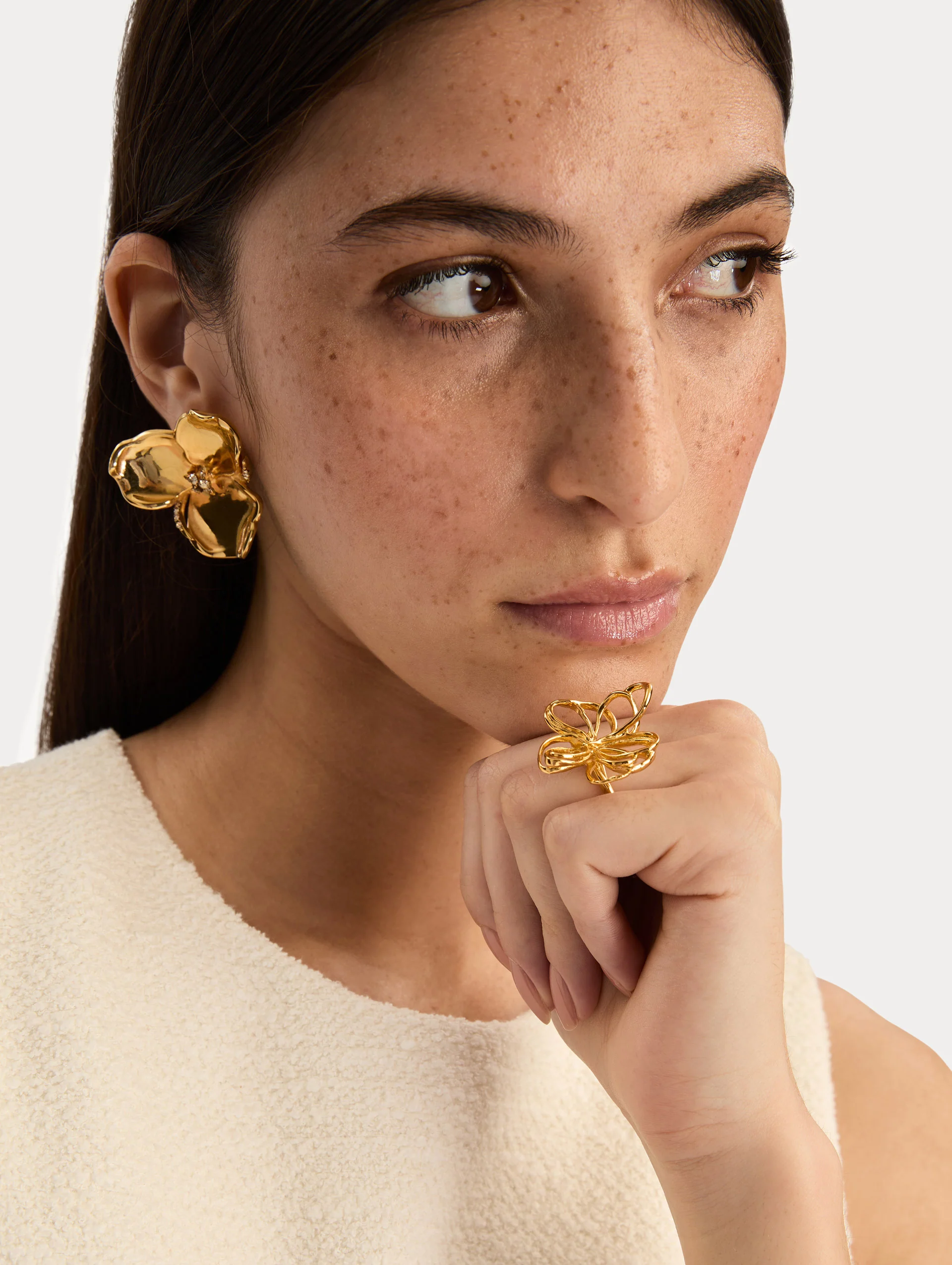 Gold Blossom Earrings - Image 4