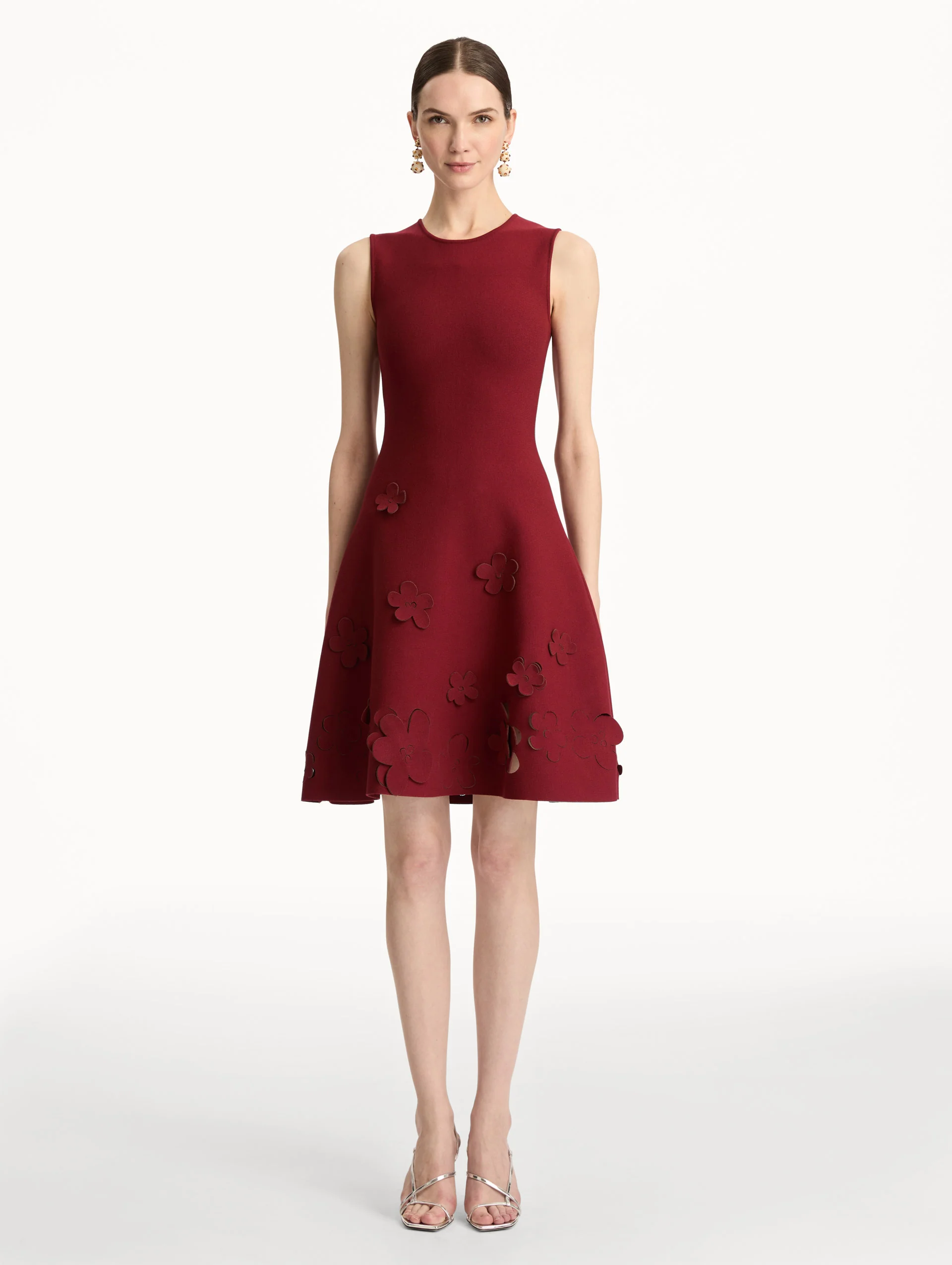 Laser-Cut Floral Knit Dress - Image 2