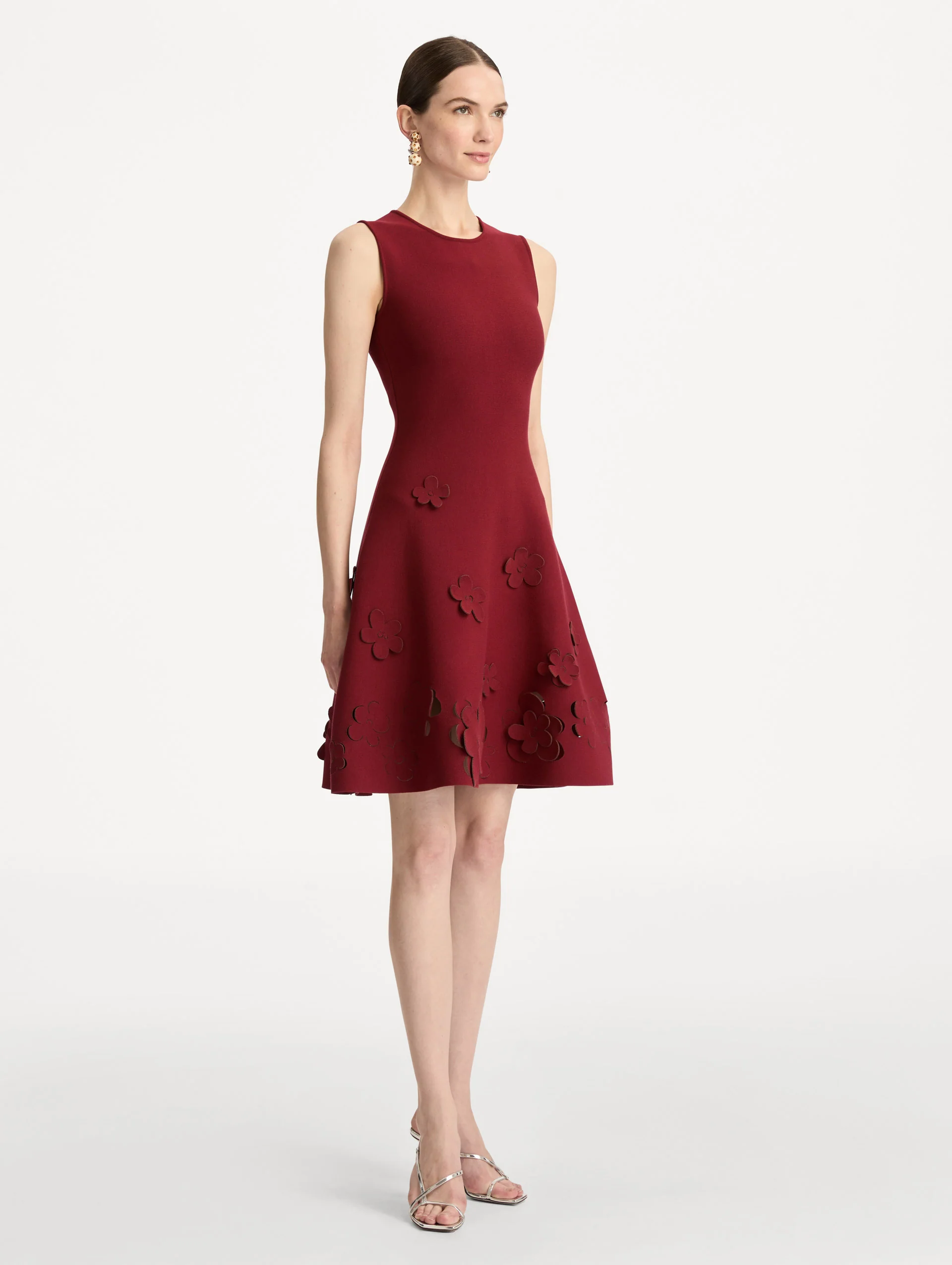 Laser-Cut Floral Knit Dress - Image 4