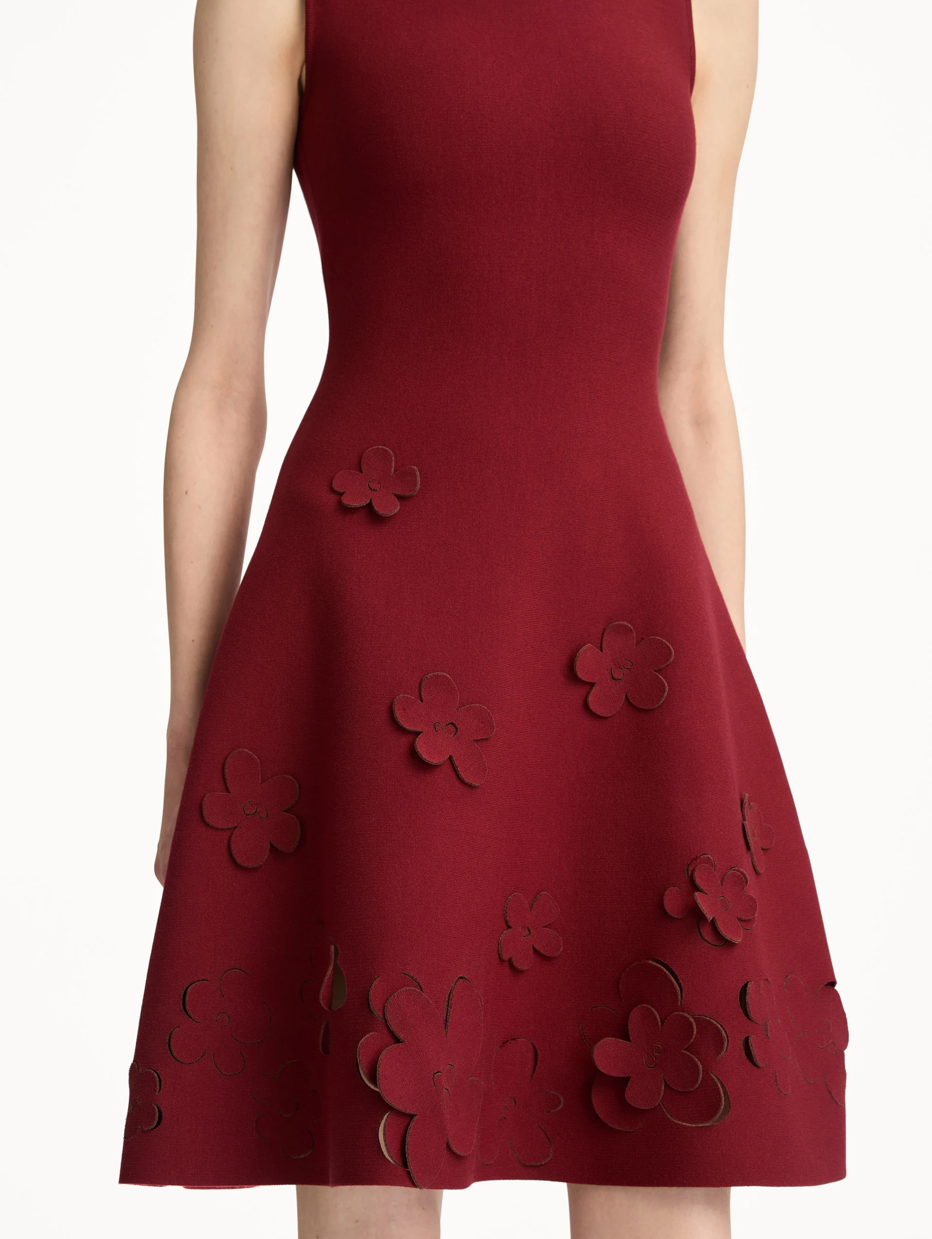 Laser-Cut Floral Knit Dress - Image 5