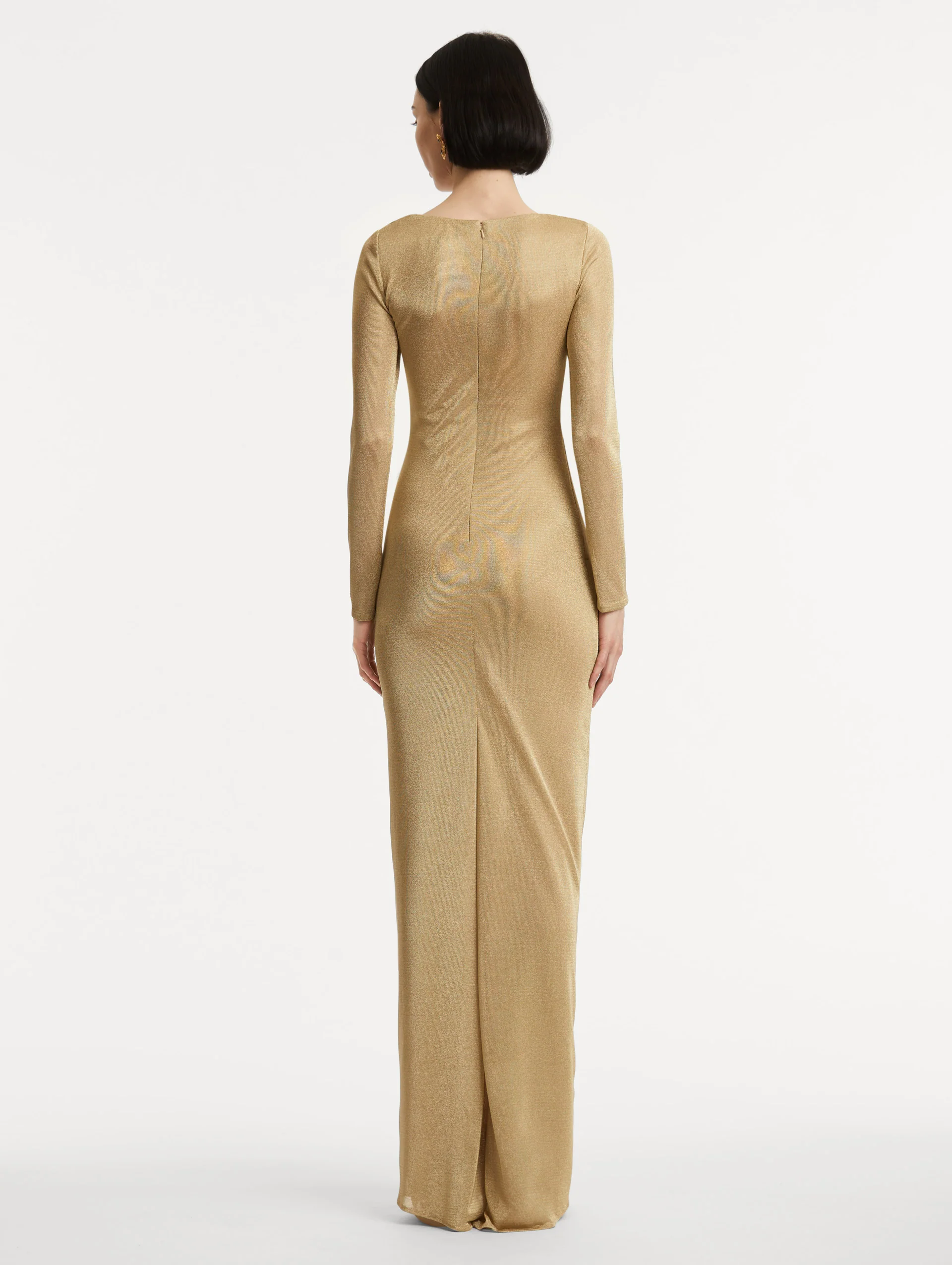 Metallic Jersey Draped Gown - Image 3