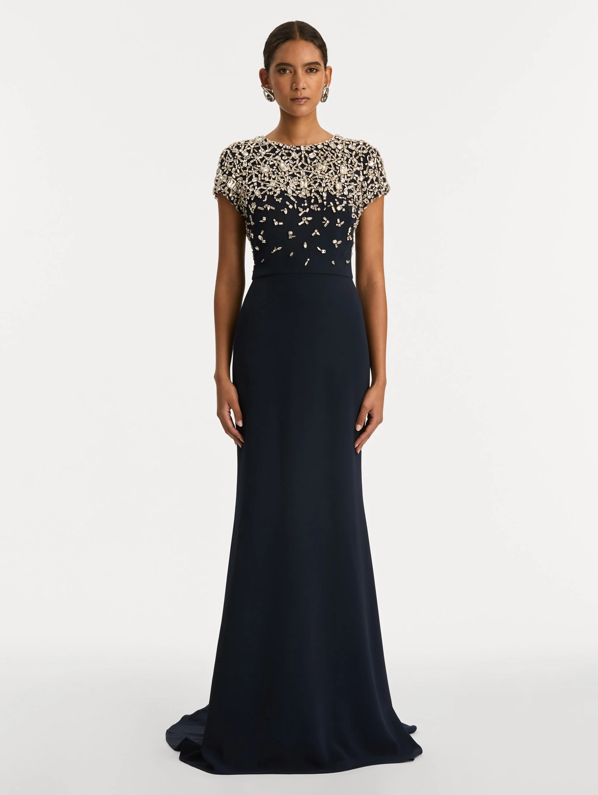 Mosaic Crystal Embroidered Cady Gown - Image 2