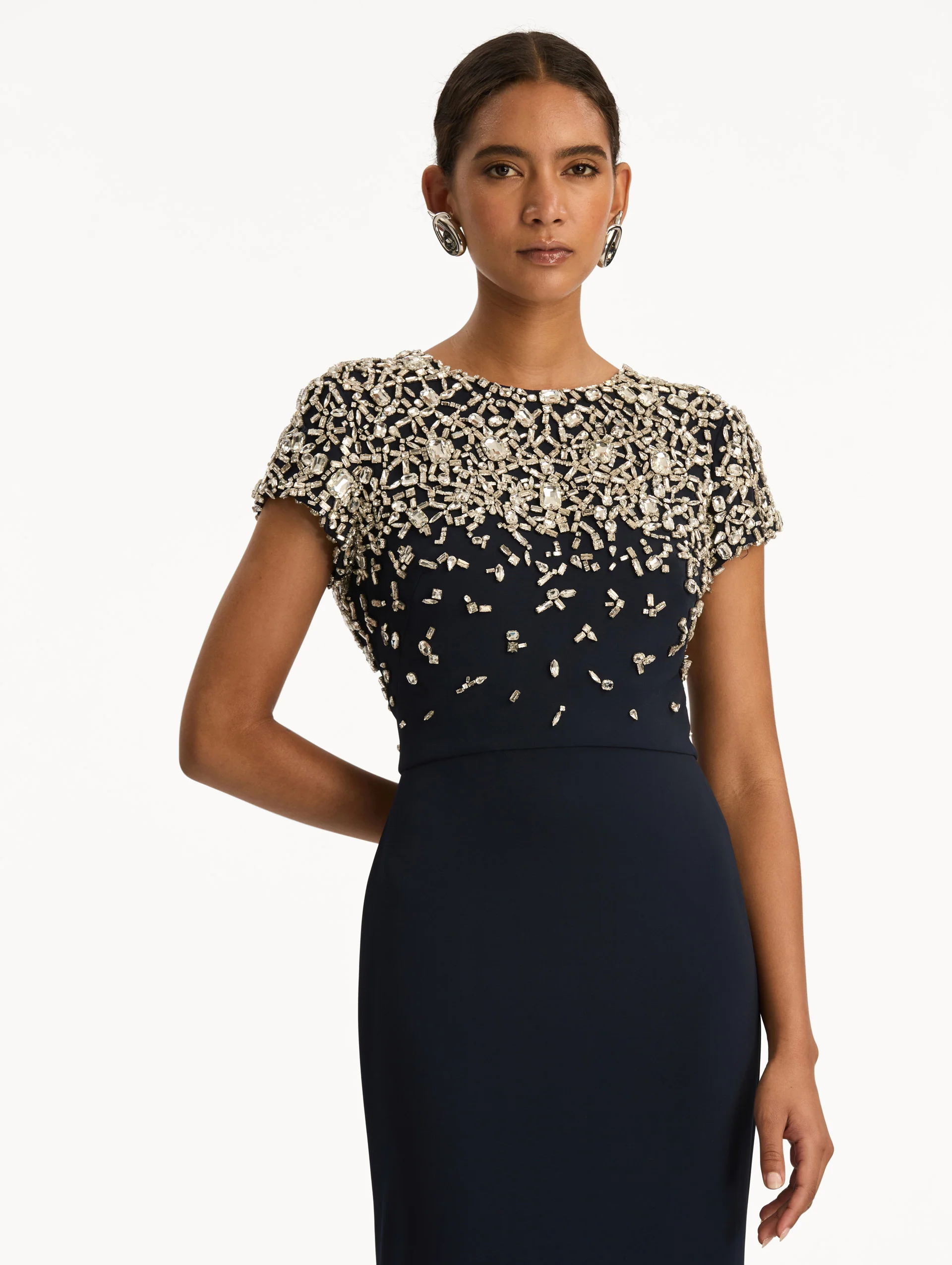 Mosaic Crystal Embroidered Cady Gown - Image 5