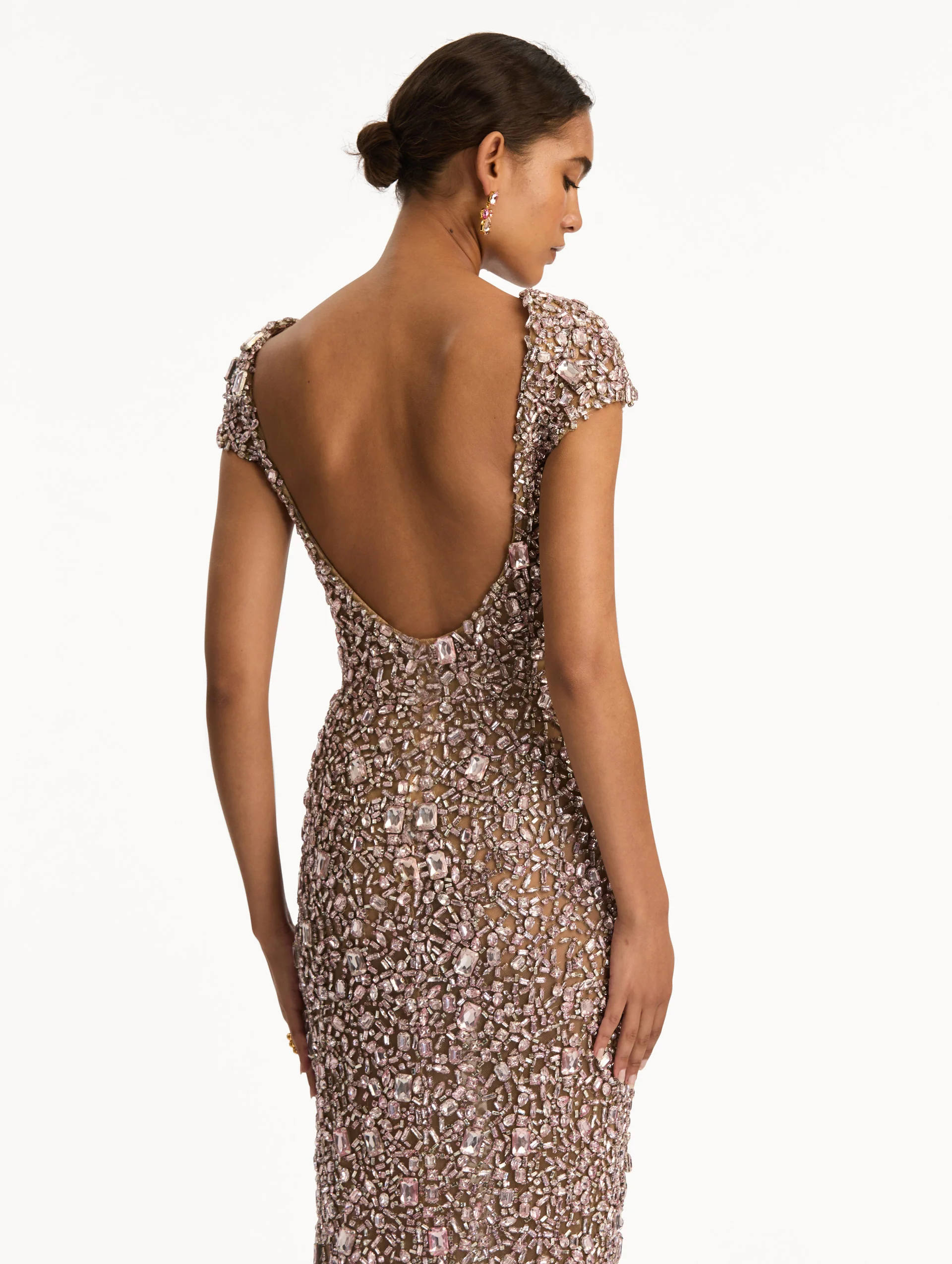 Mosaic Crystal Embroidered Gown - Image 5