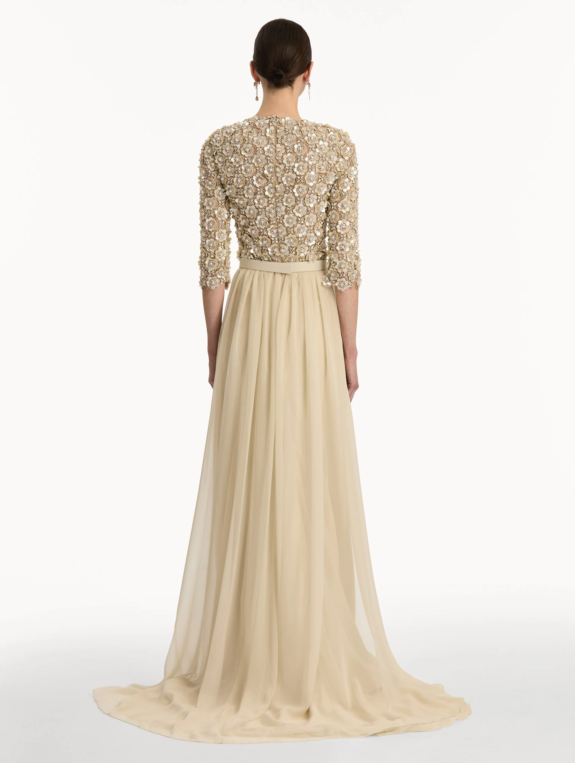 Mother of Pearl Embroidered Gown - Image 3