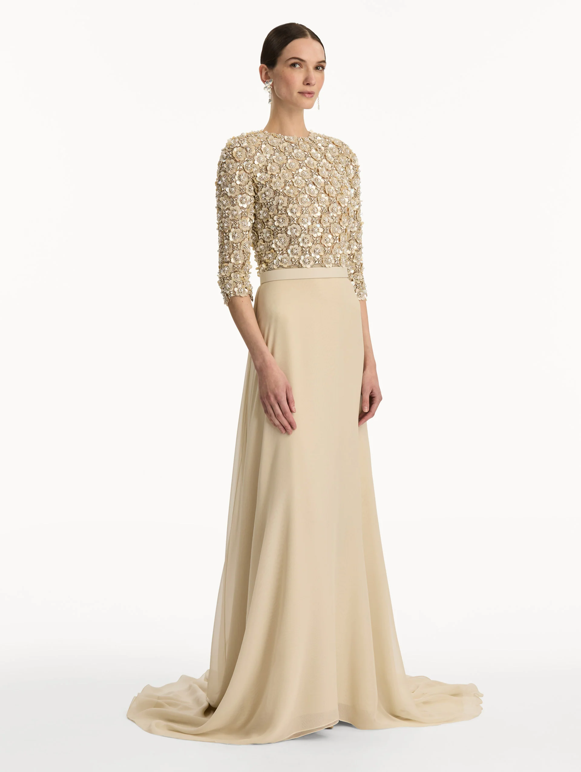 Mother of Pearl Embroidered Gown - Image 4