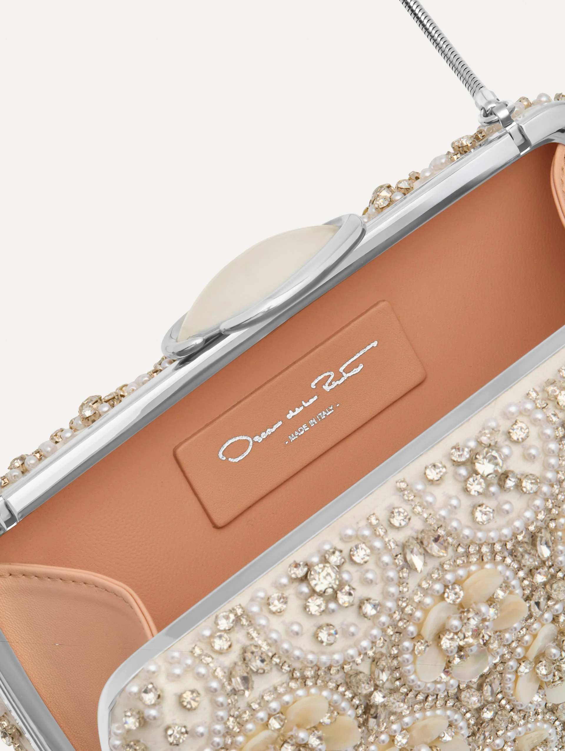 Mother of Pearl Embroidered O Minaudière - Image 6