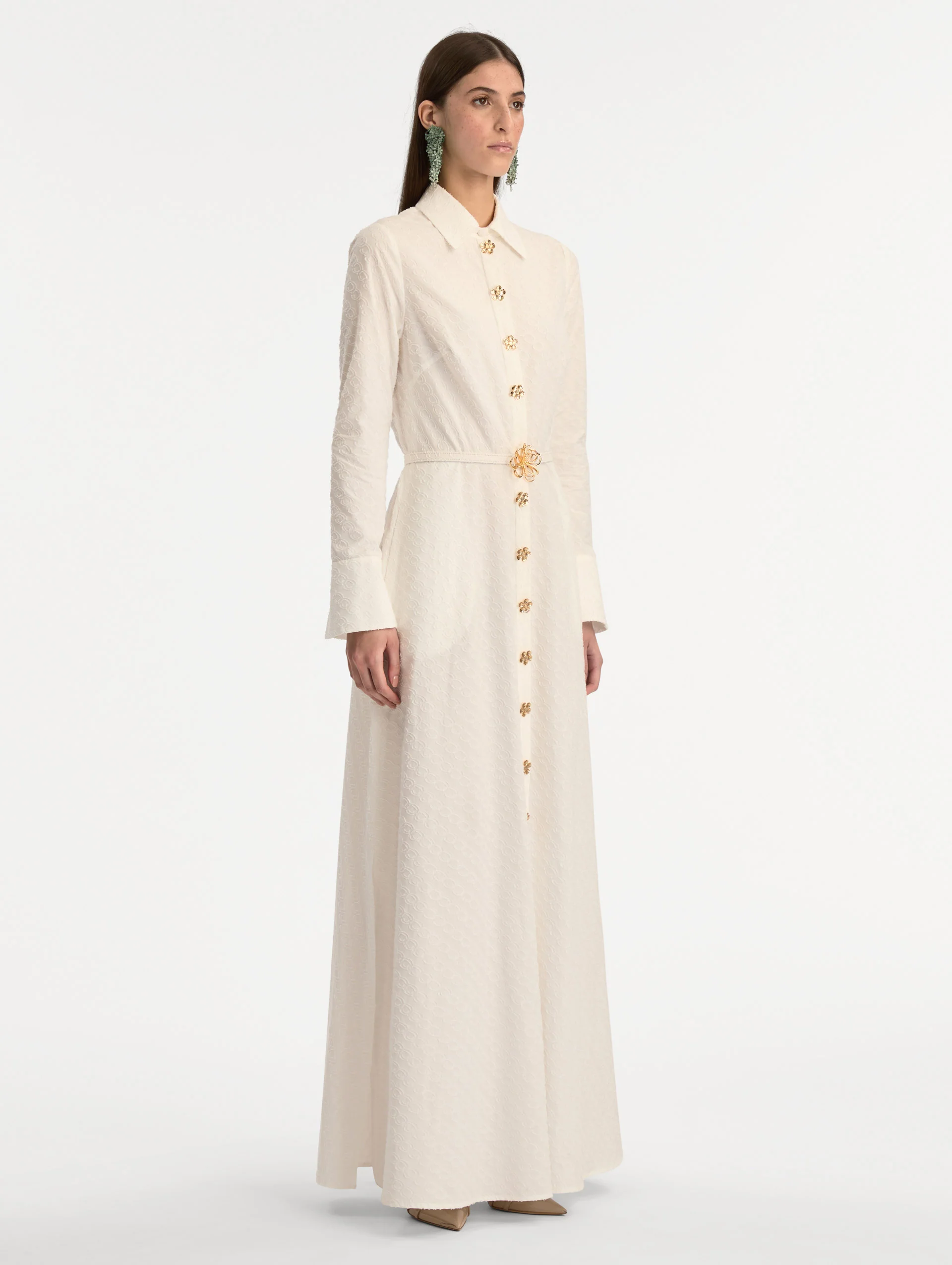 Oscar Chain-Link Cotton Poplin Caftan - Image 4