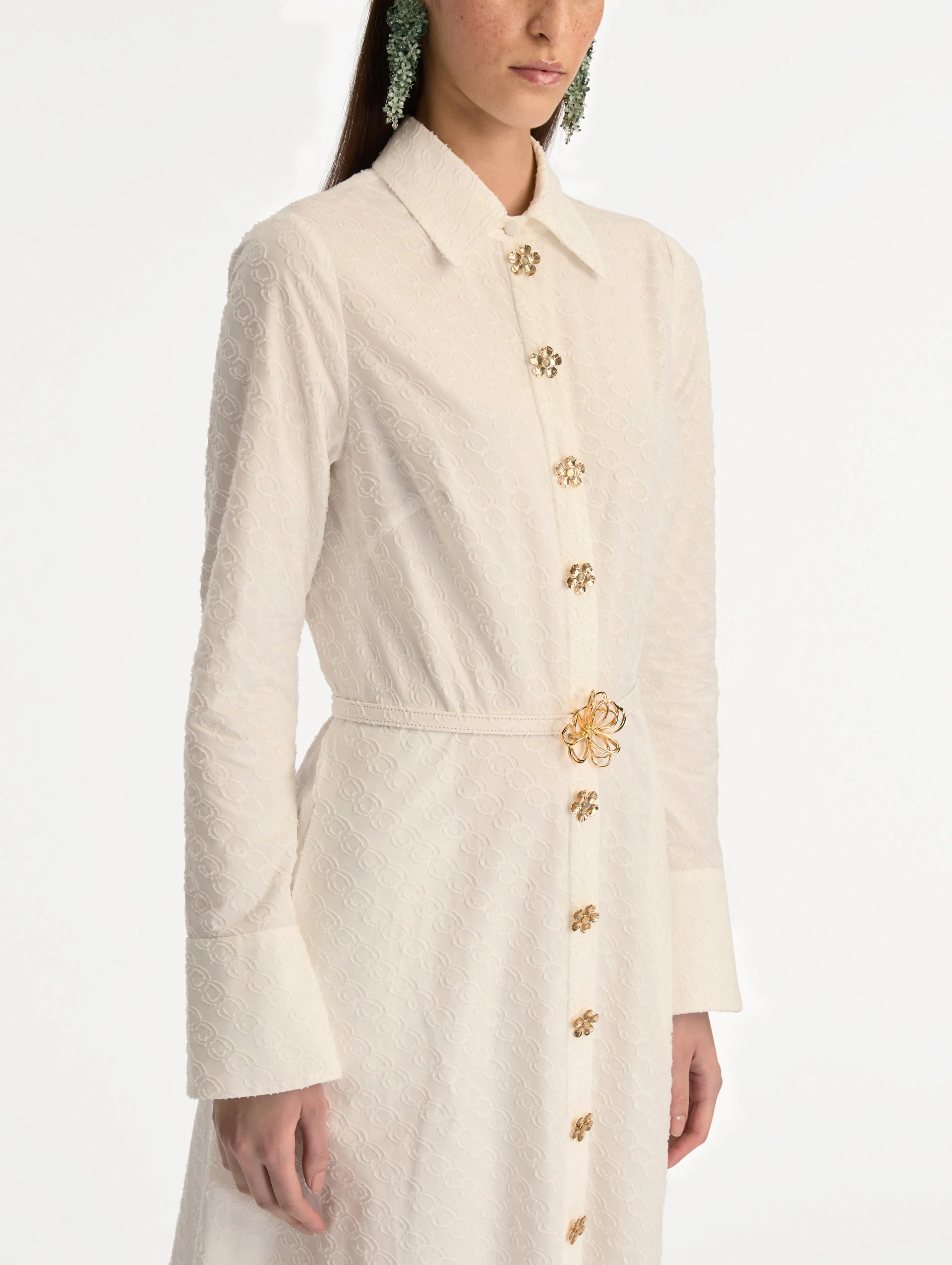 Oscar Chain-Link Cotton Poplin Caftan - Image 5