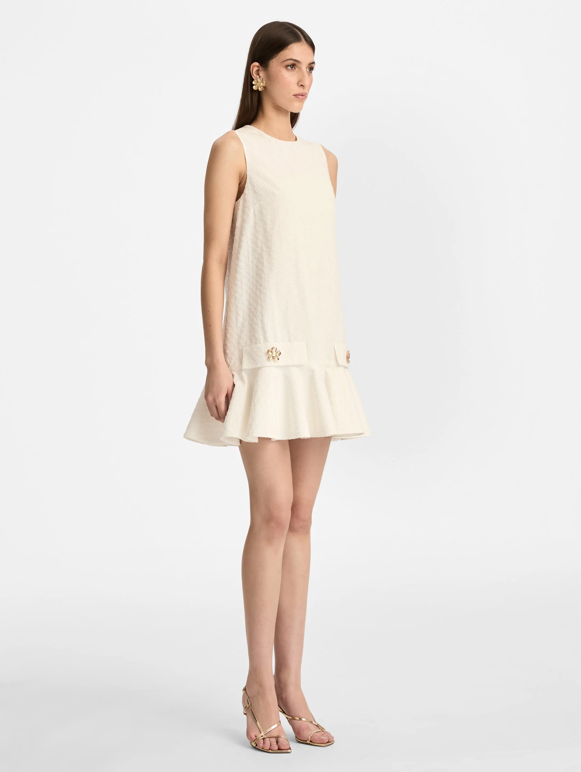 Oscar Chain-Link Cotton Poplin Dress - Image 4