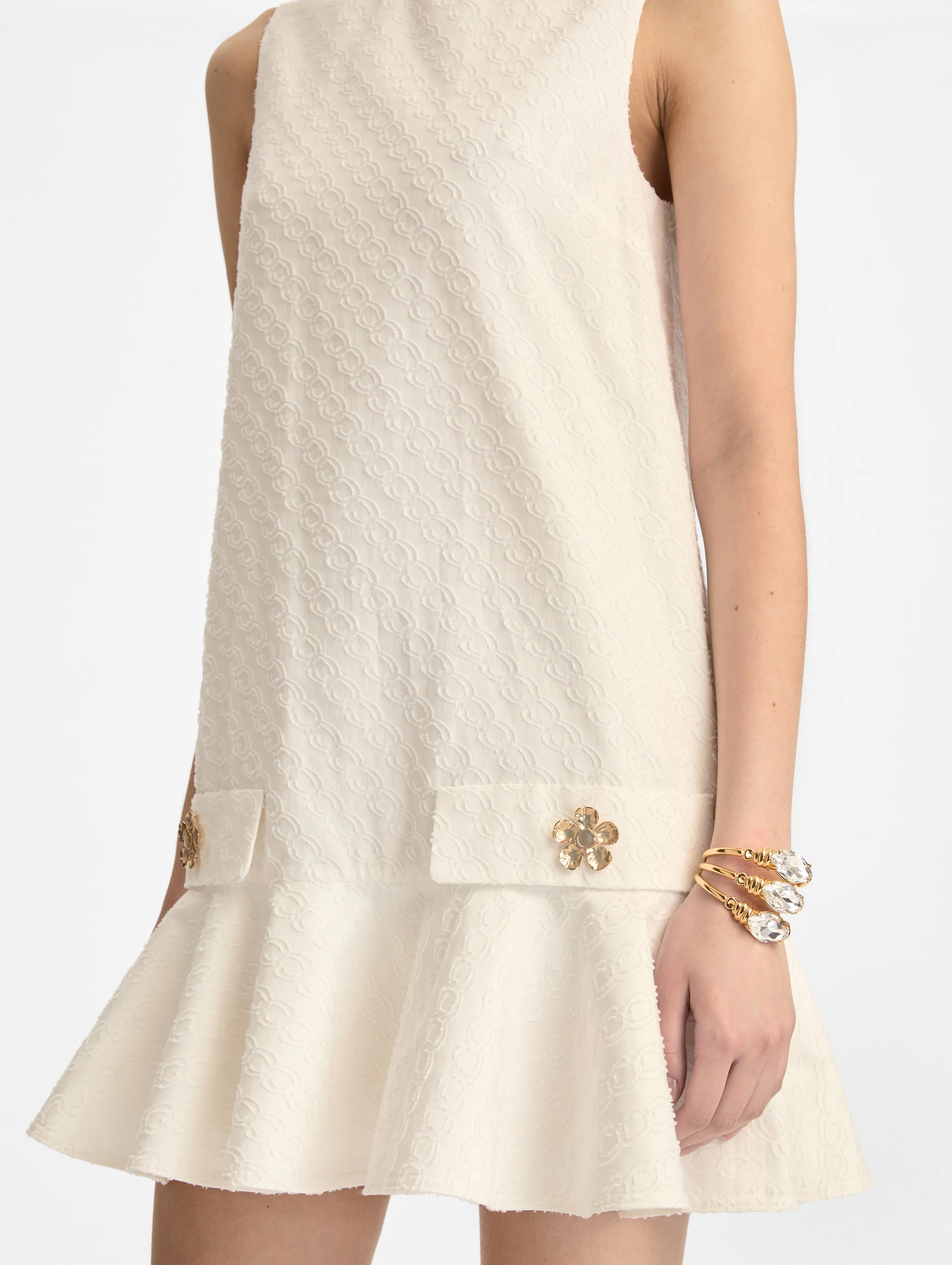 Oscar Chain-Link Cotton Poplin Dress - Image 5