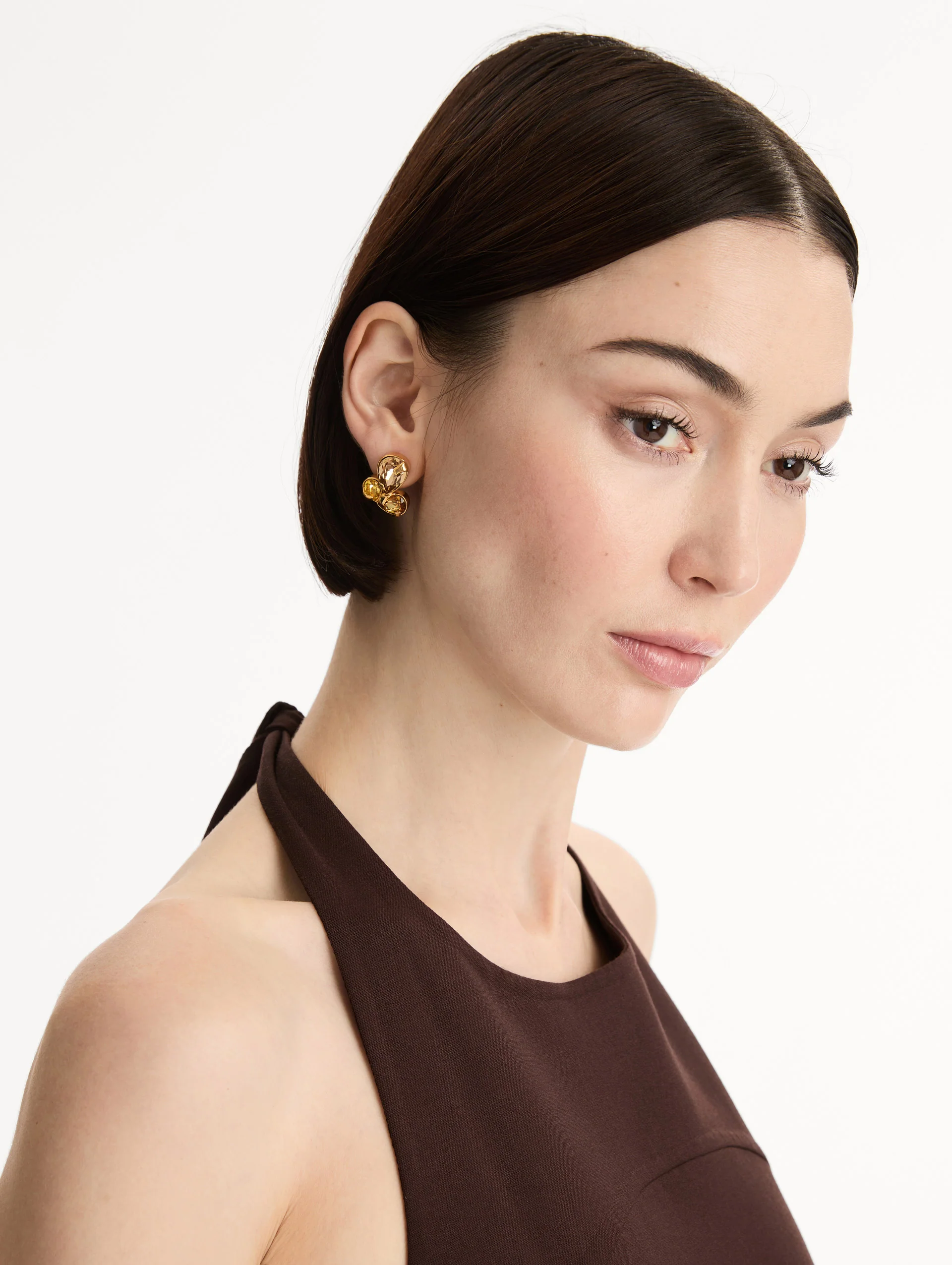 Pear-Cut Cluster Earrings - Image 2