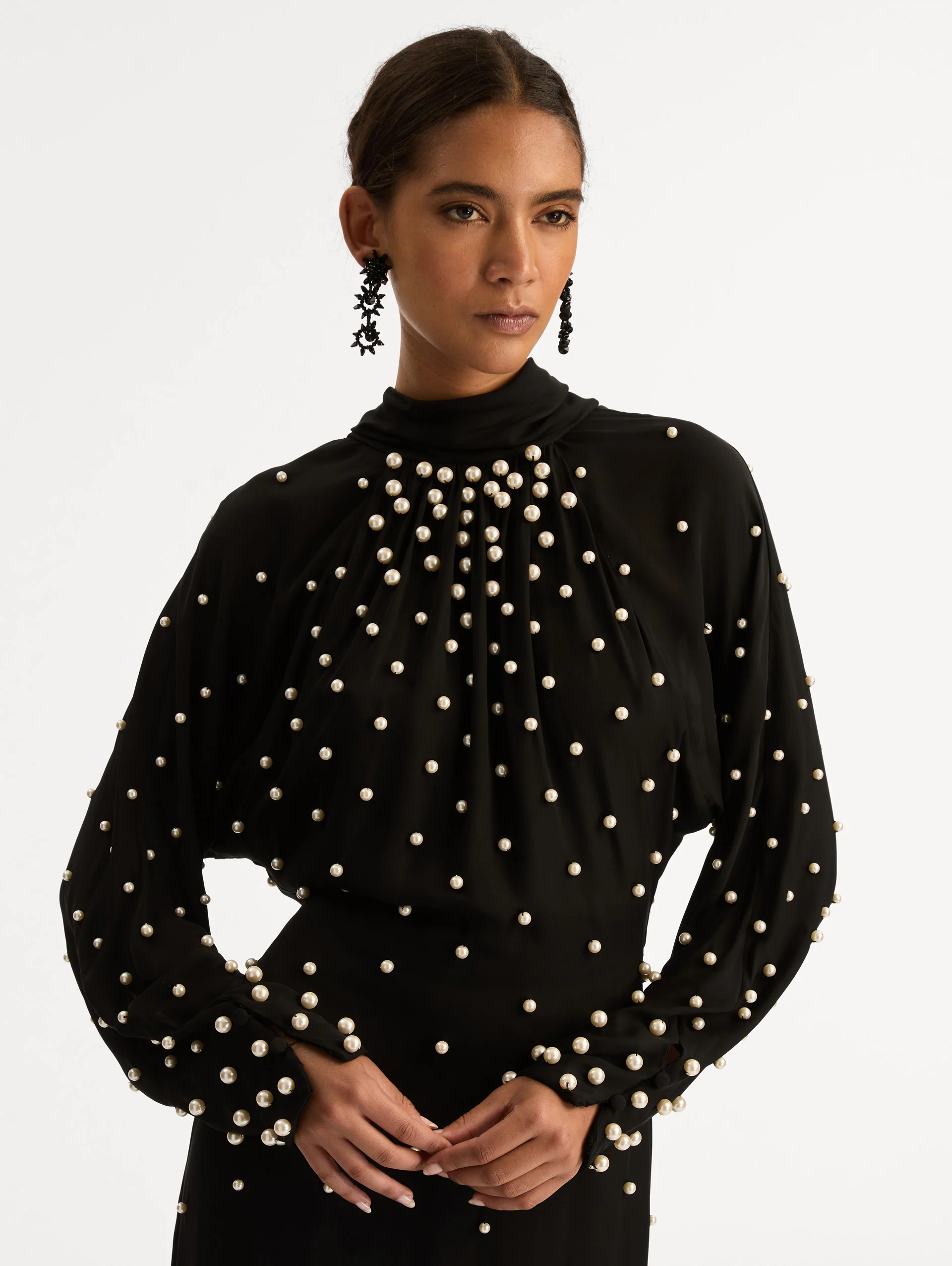 Pearl Cluster Georgette Dress - Image 5