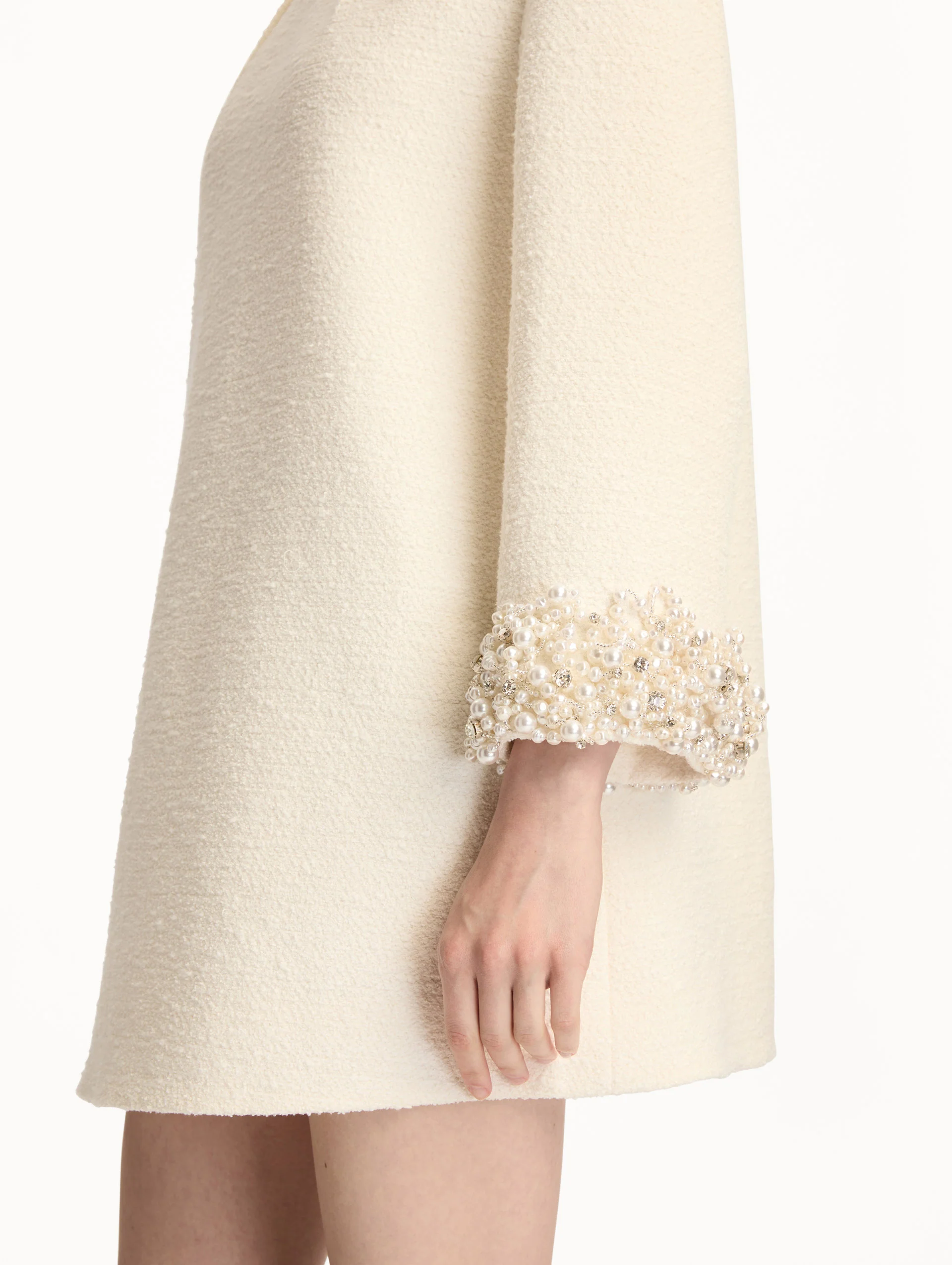 Pearl Embroidered Tweed Shift Dress - Image 5