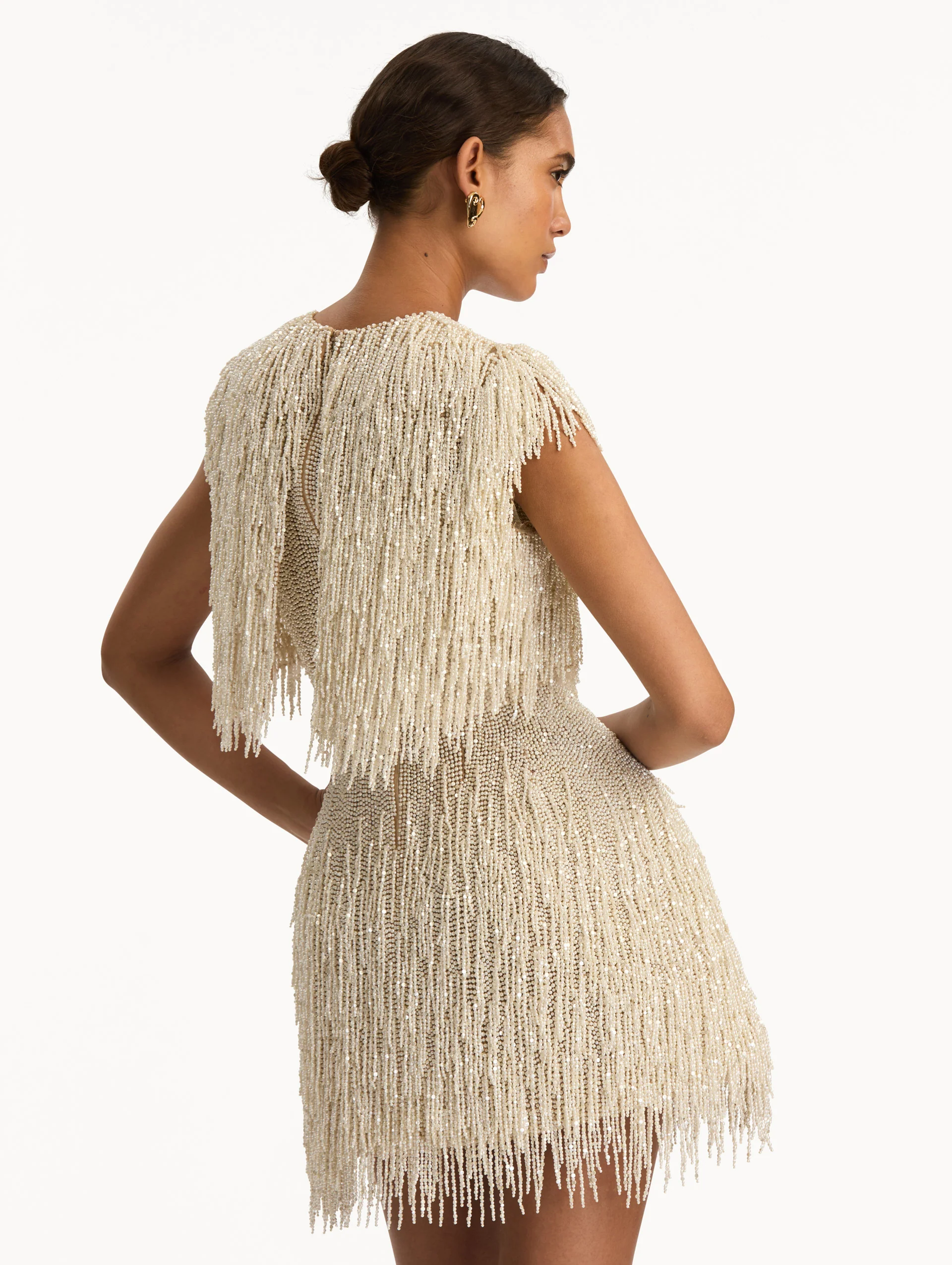 Pearl Fringe Cocktail Dress - Image 5