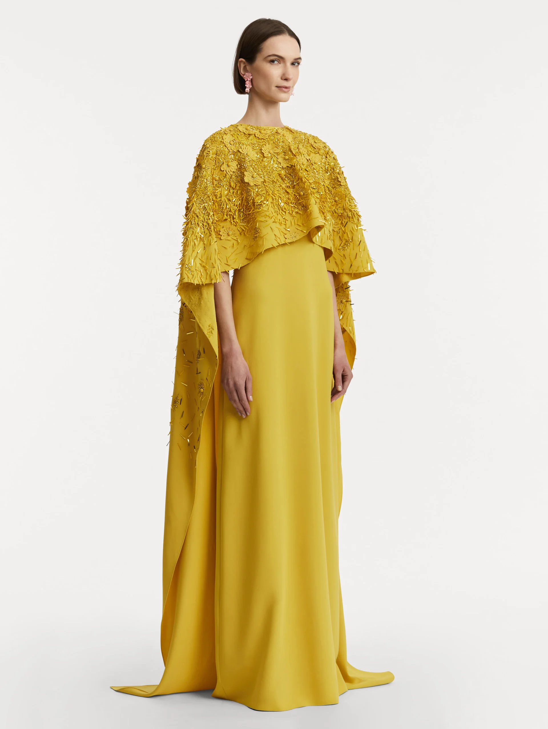 Peony Sequin and Raffia Embroidered Caftan - Image 4