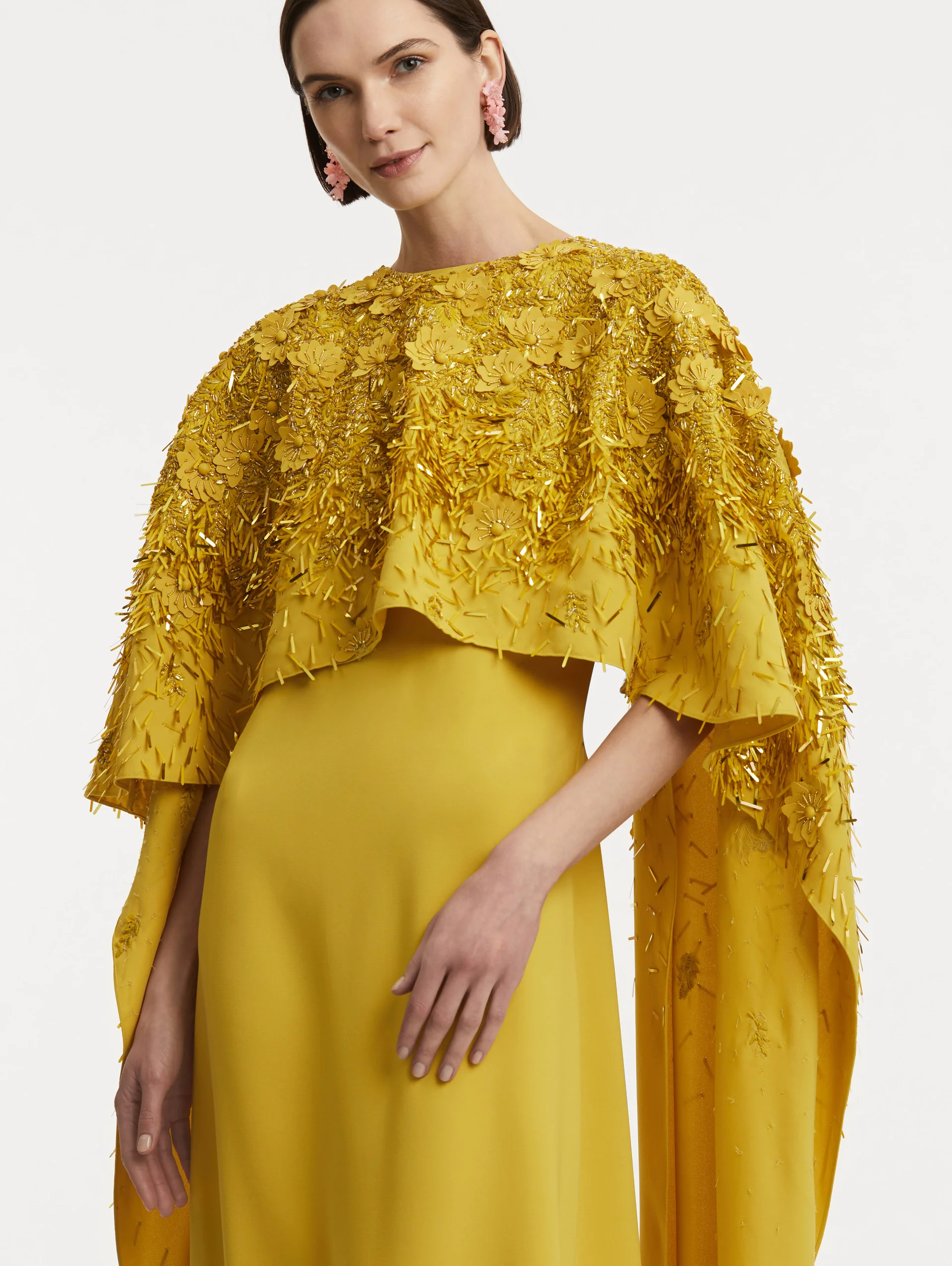 Peony Sequin and Raffia Embroidered Caftan - Image 5