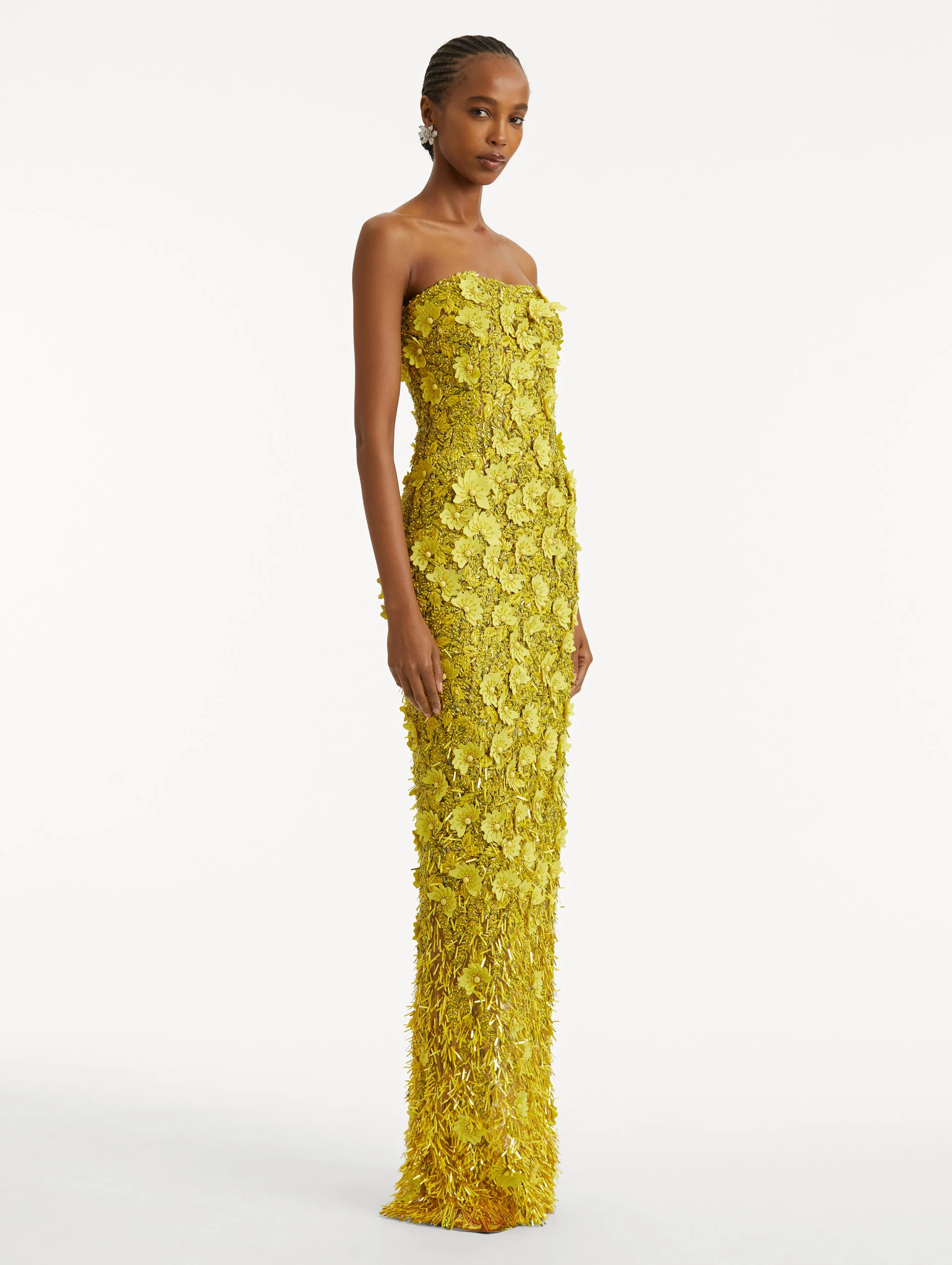 Peony Sequin and Raffia Embroidered Gown - Image 4