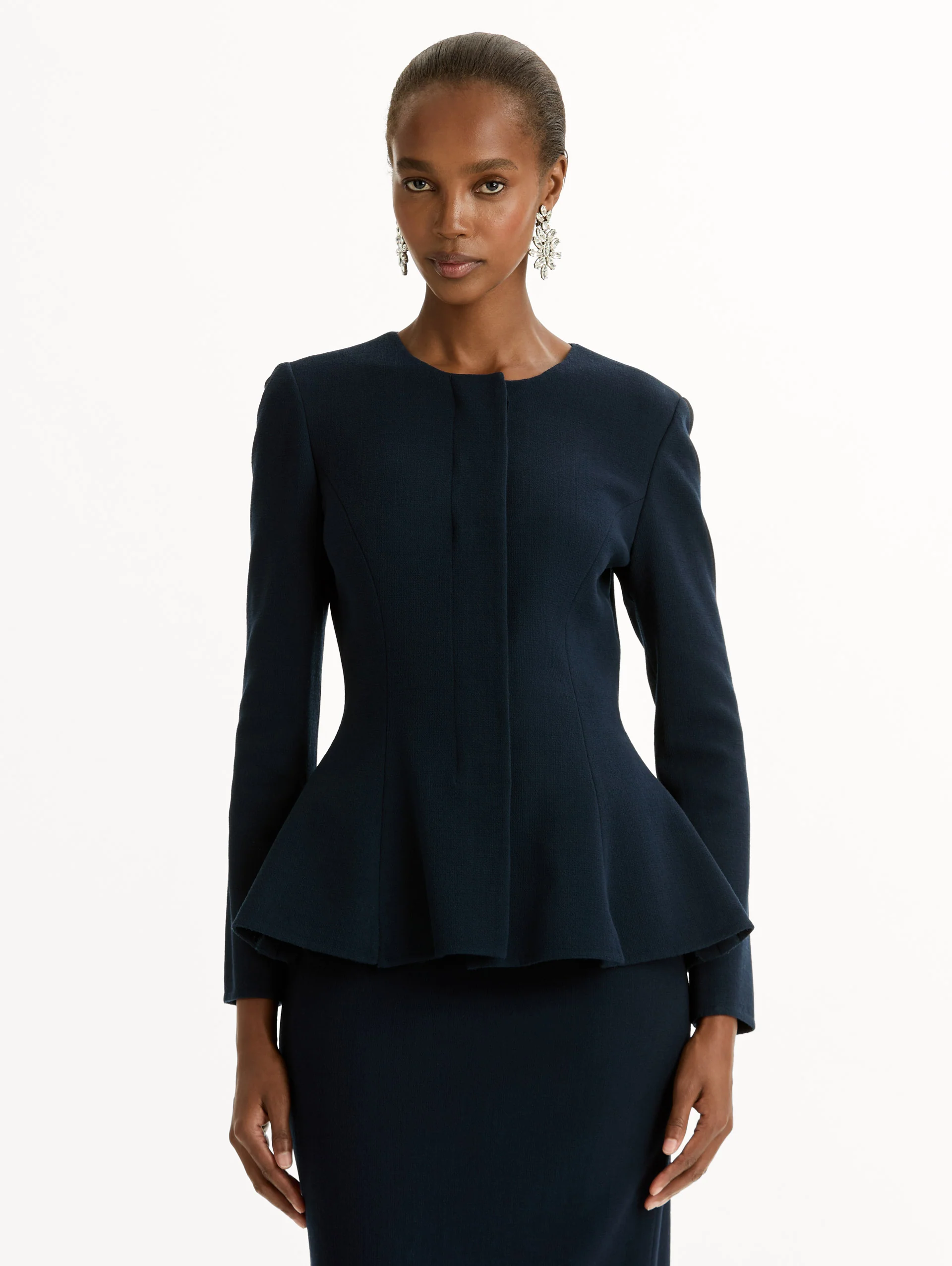 Peplum Wool-Blend Jacket - Image 2