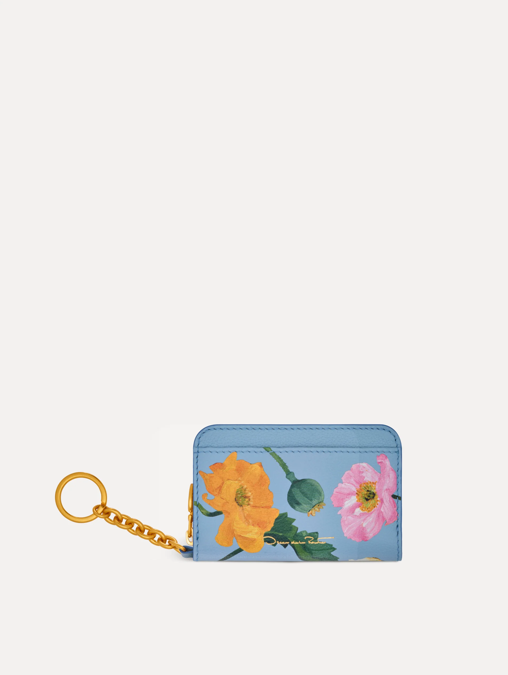 Poppy-Printed Zip Card Case - Image 2