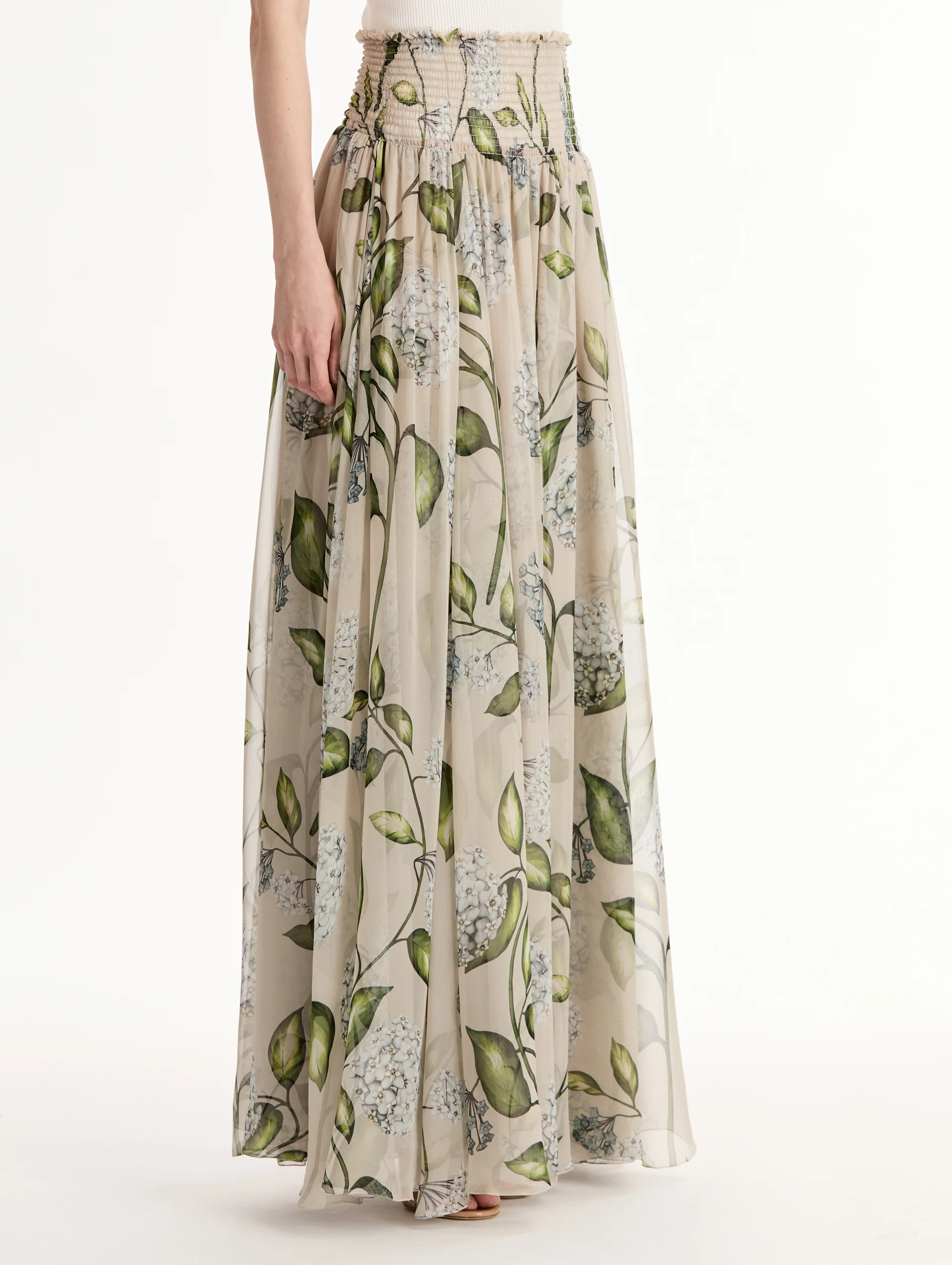 Porcelain Flower Chiffon Maxi Skirt - Image 4